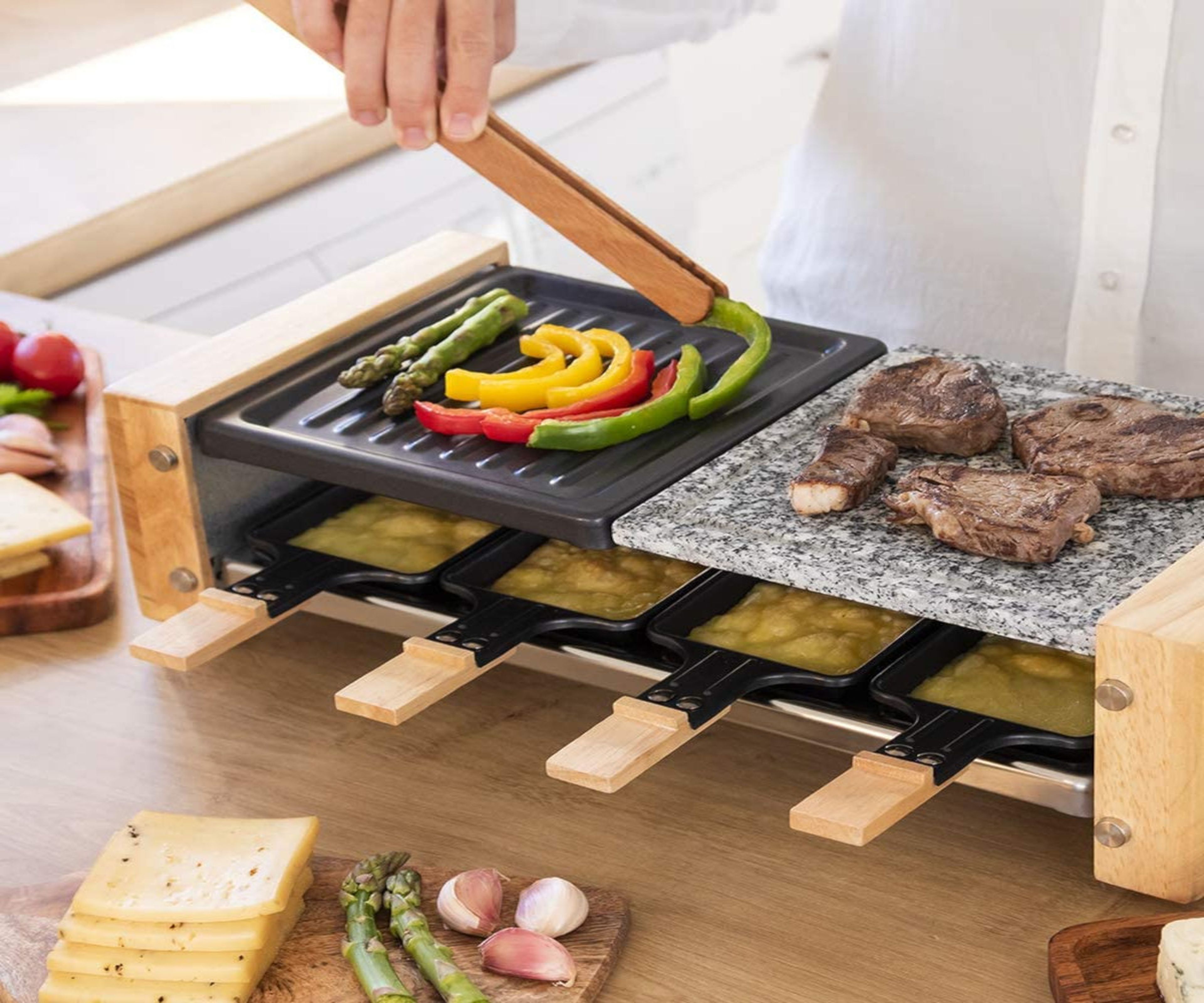 Cecotec Raclette Cheese&Grill 8400 Wood MixGrill plancha eléctrica