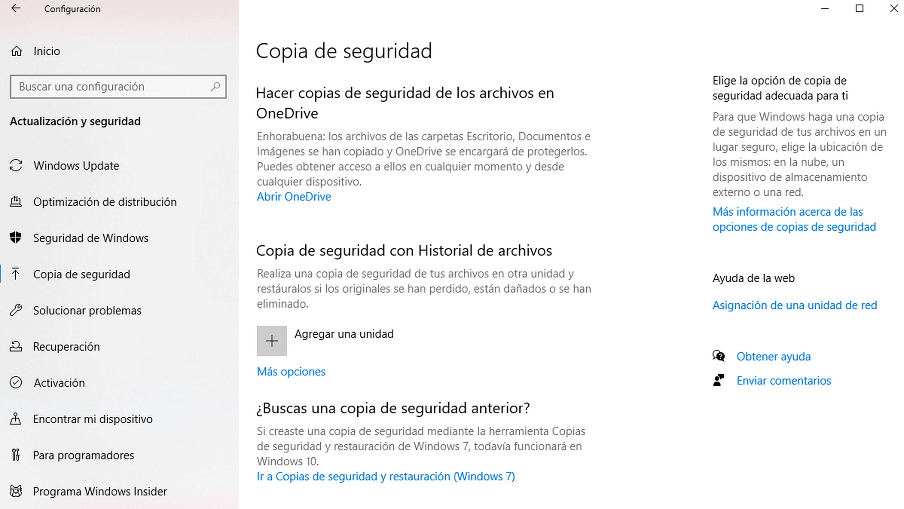 Copia de seguridad Windows 10