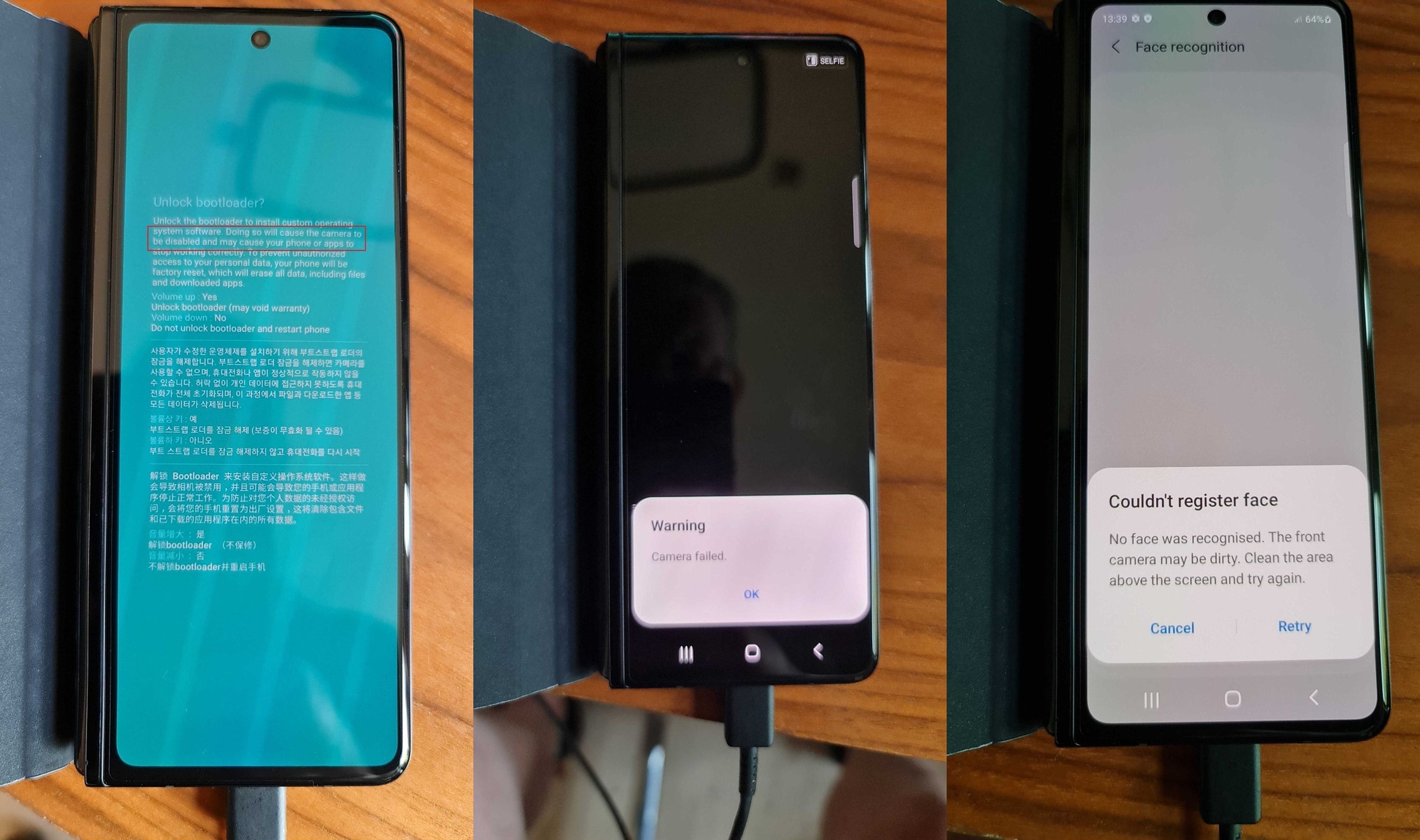 Dile adiós a las cámaras del Samsung Galaxy Z Fold 3 si desbloqueas el bootloader