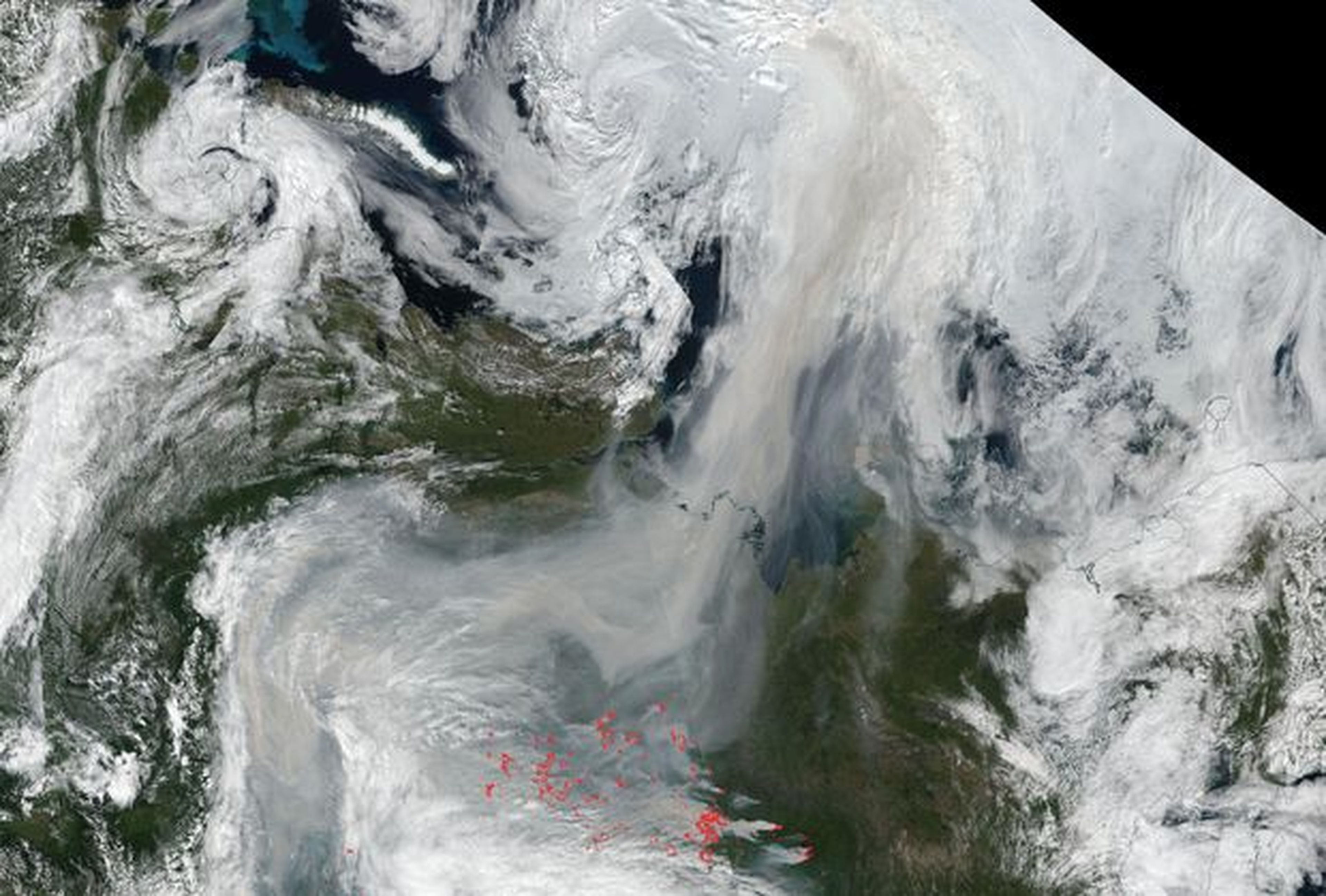 Incendios forestales imagen de satélite