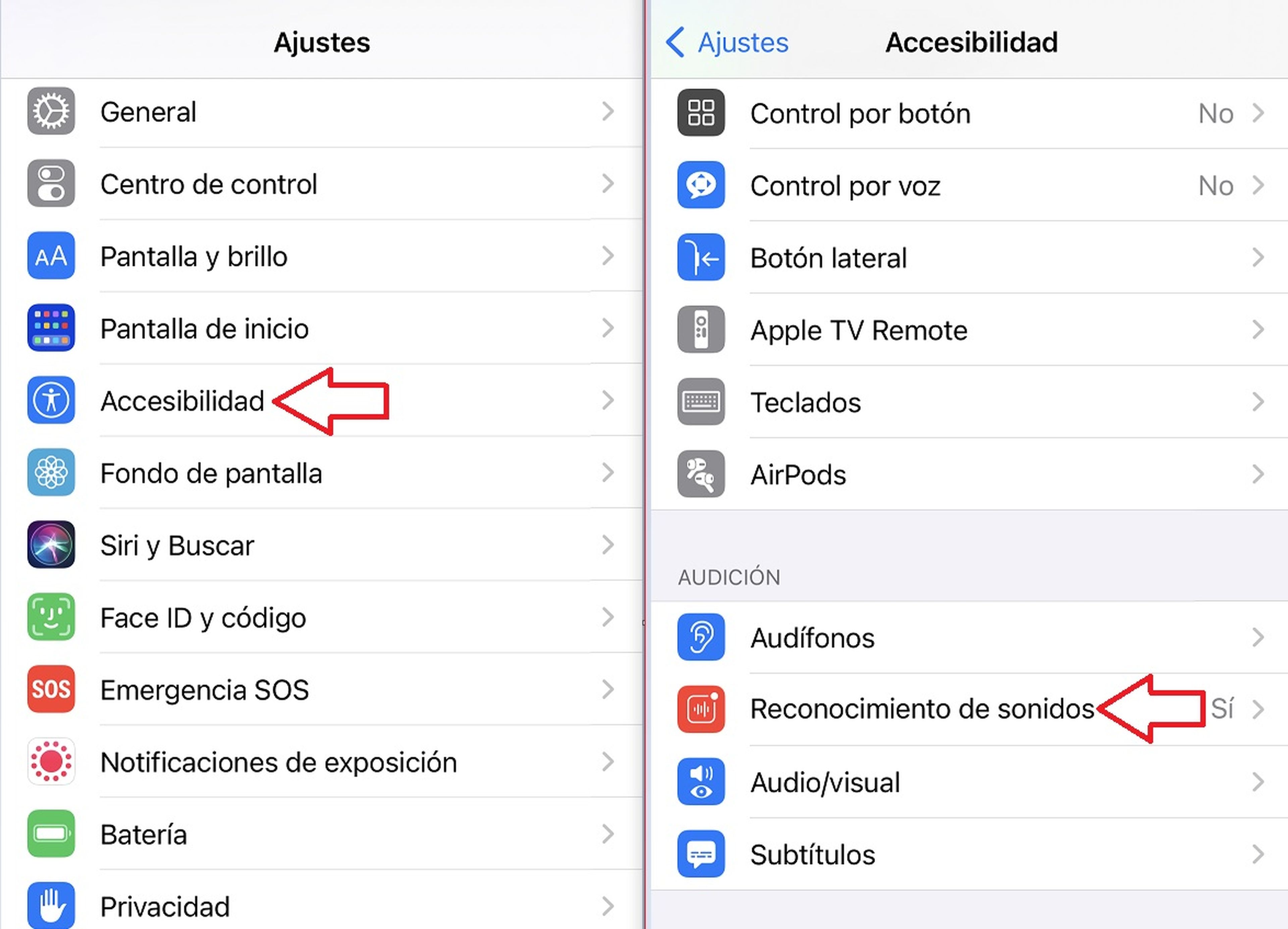 Pasos para activar el detector de ruidos en iPhone