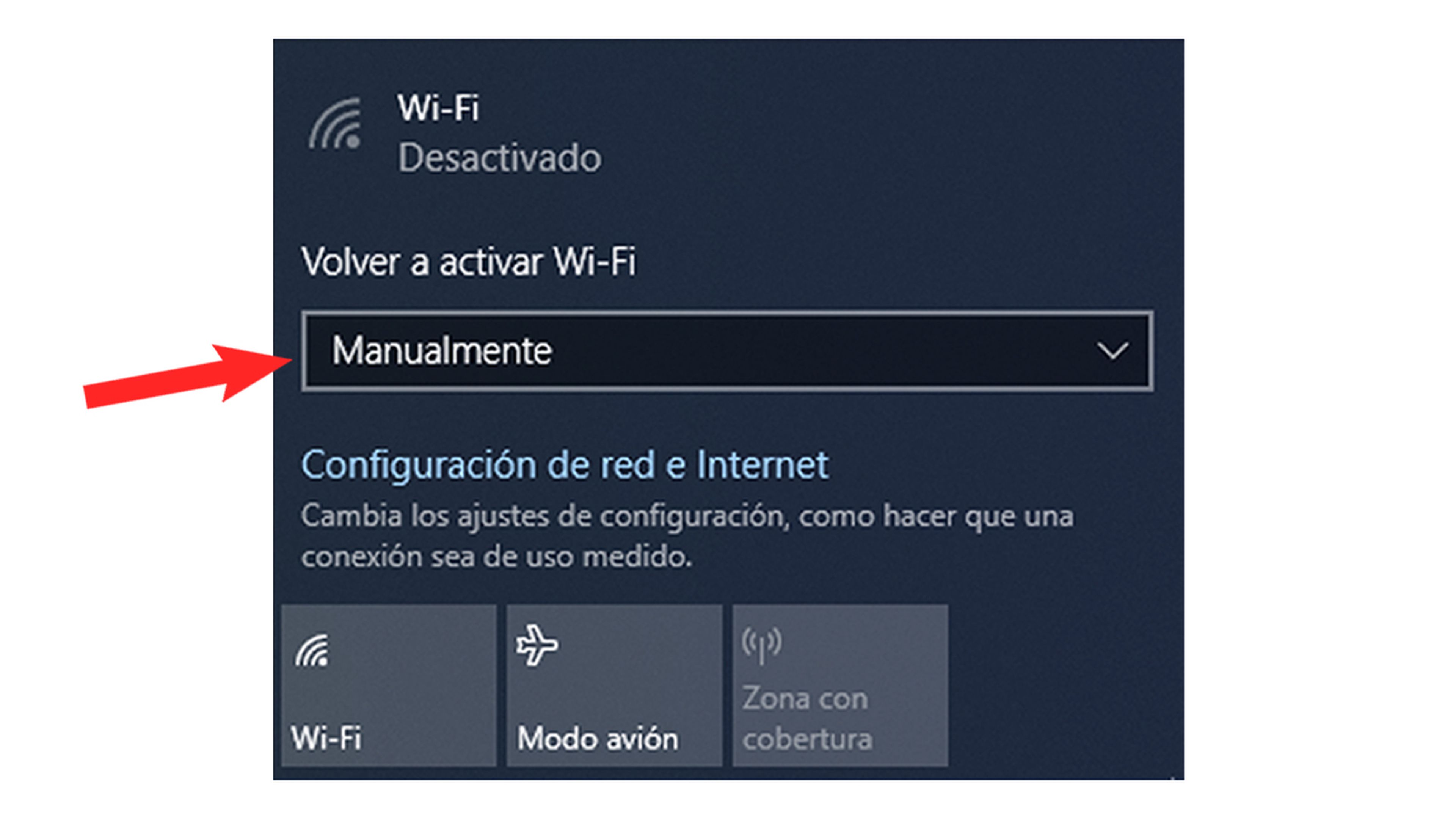 WiFi en barra de tareas