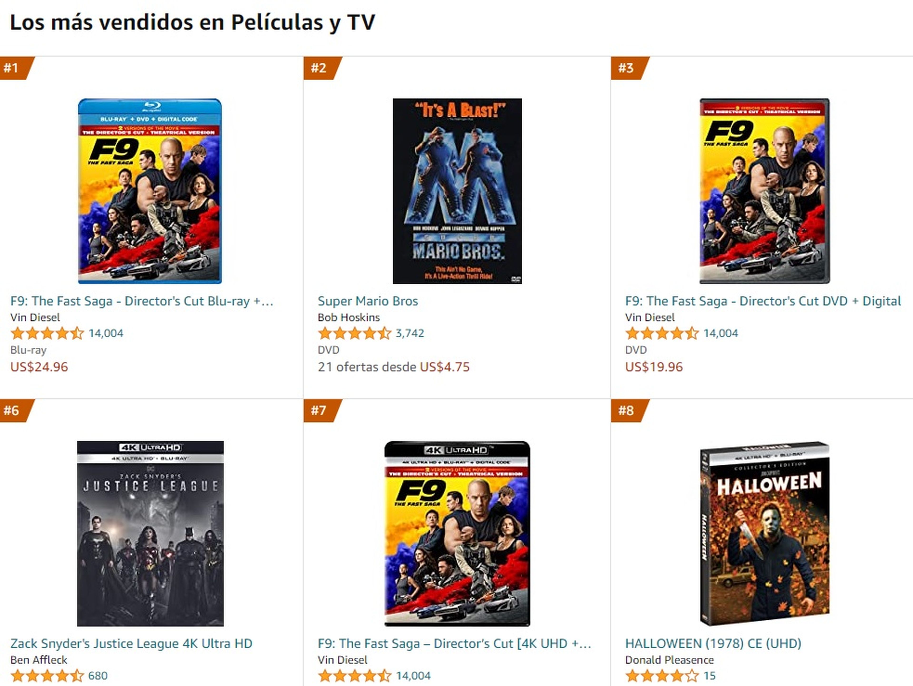 Amazon peliculas vendidas