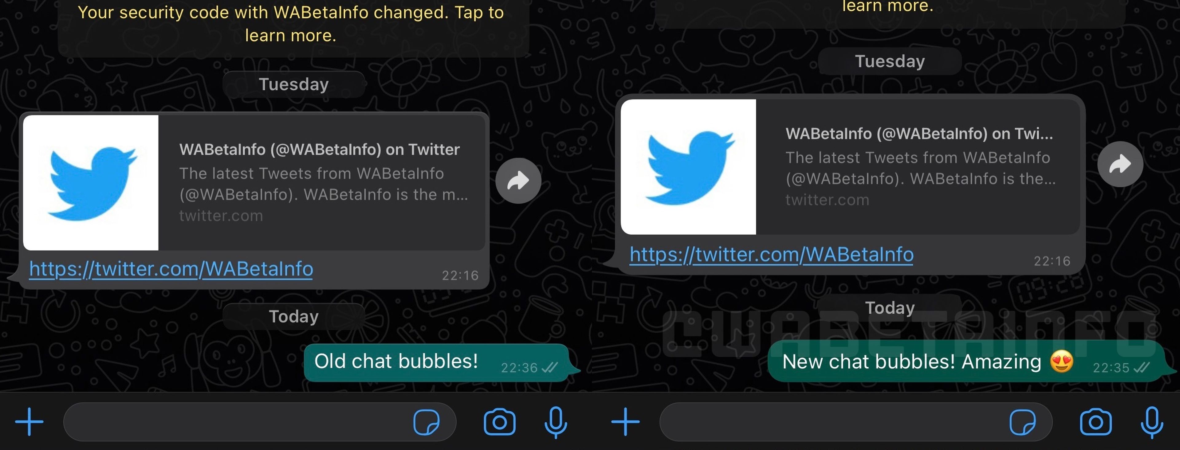 Burbujas WhatsApp beta