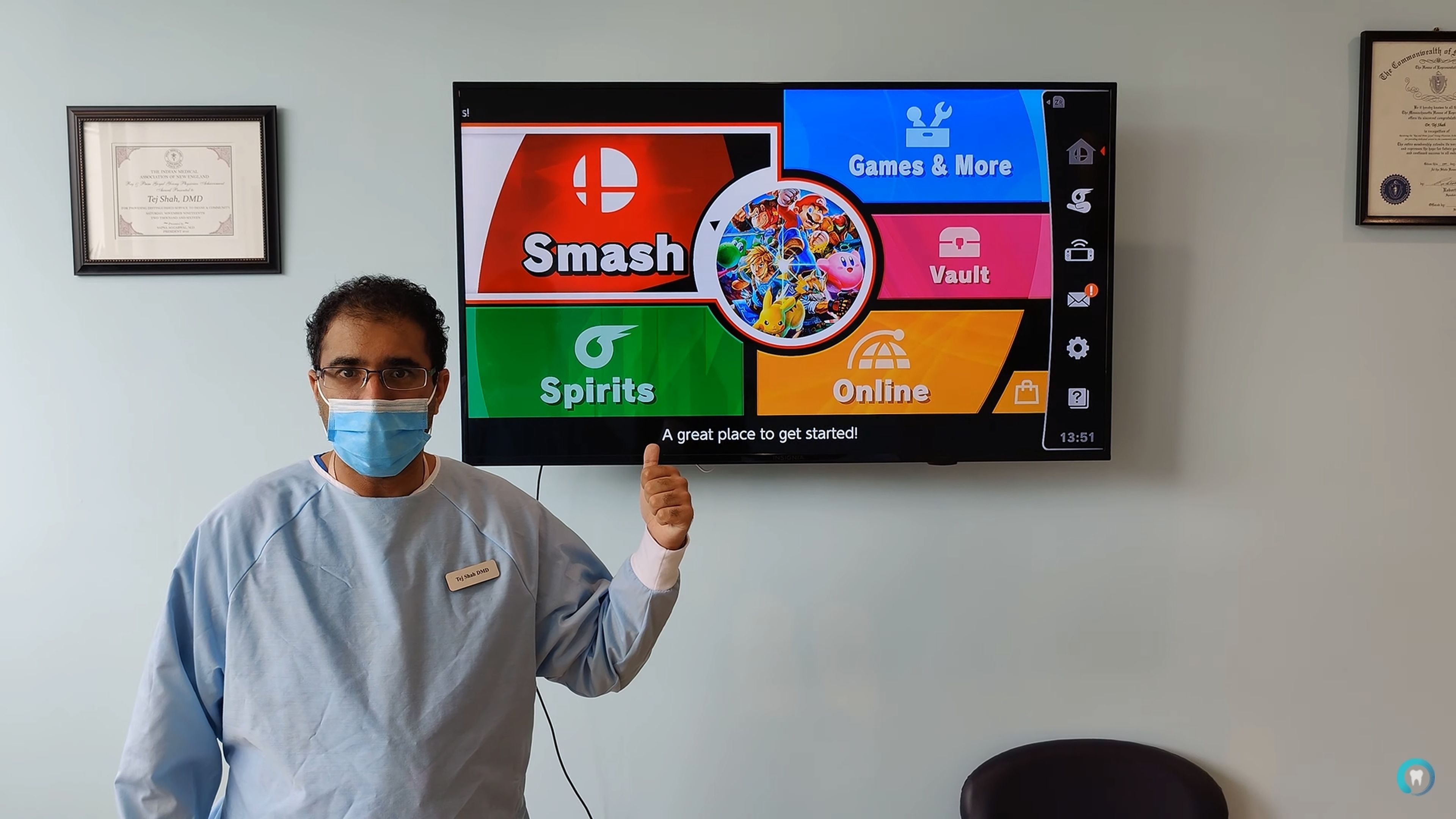 Este dentista hace limpiezas bucales gratis a quien le gane jugando a Super Smash Bros