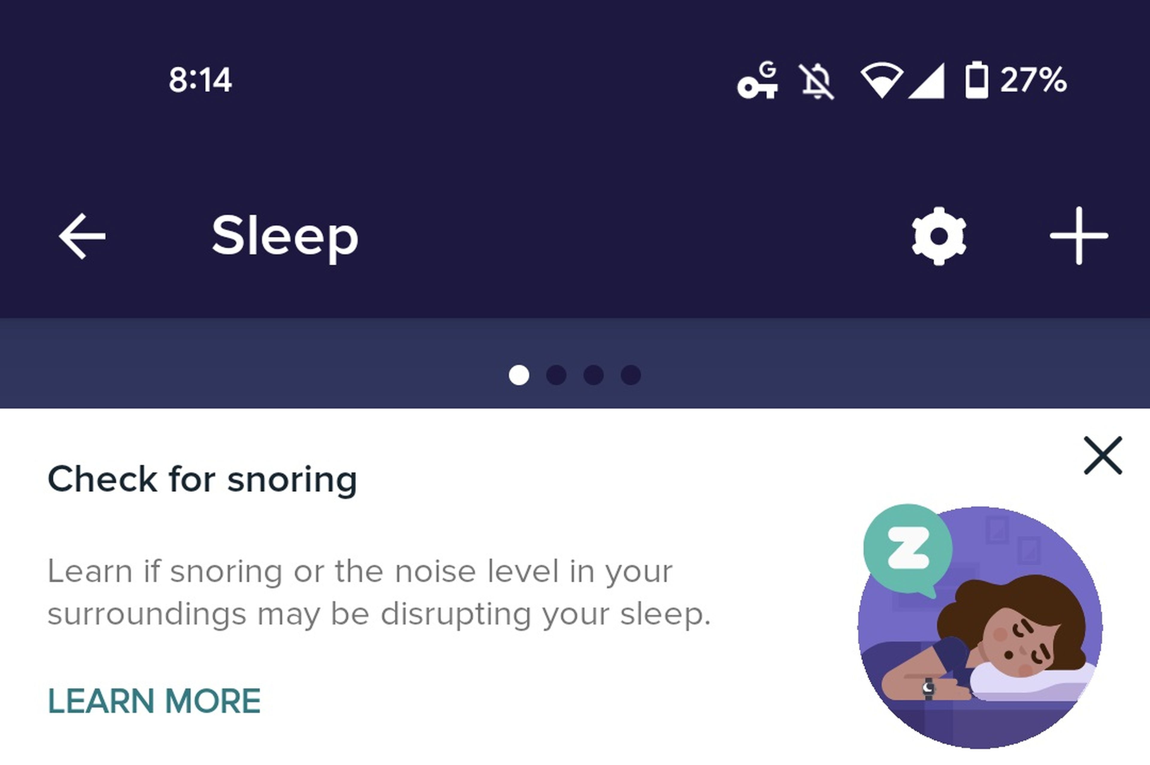Detector de ruidos en el sueño de Fitbit