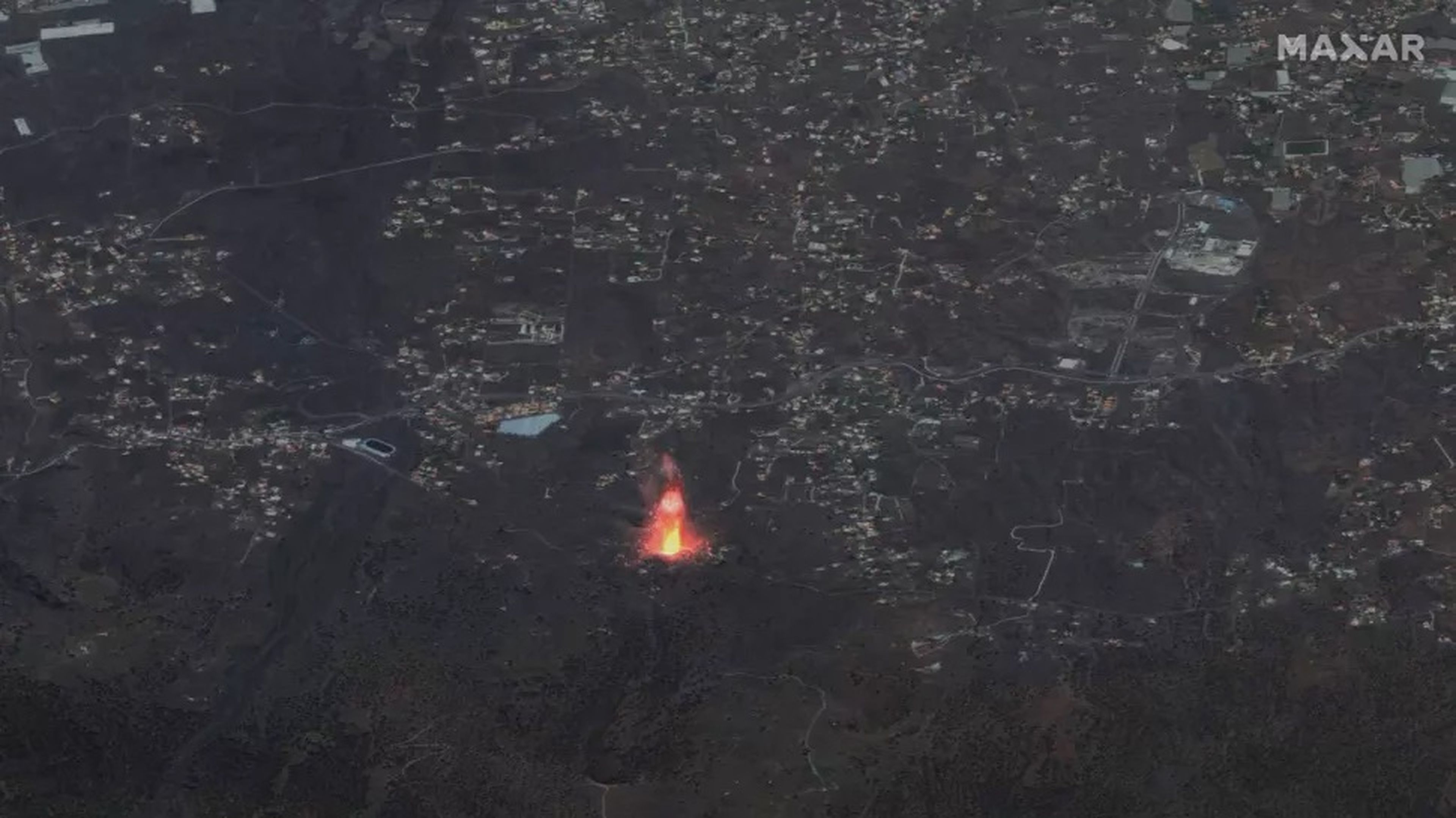 Así se ve el volcán de La Palma desde la Estación Espacial Internacional