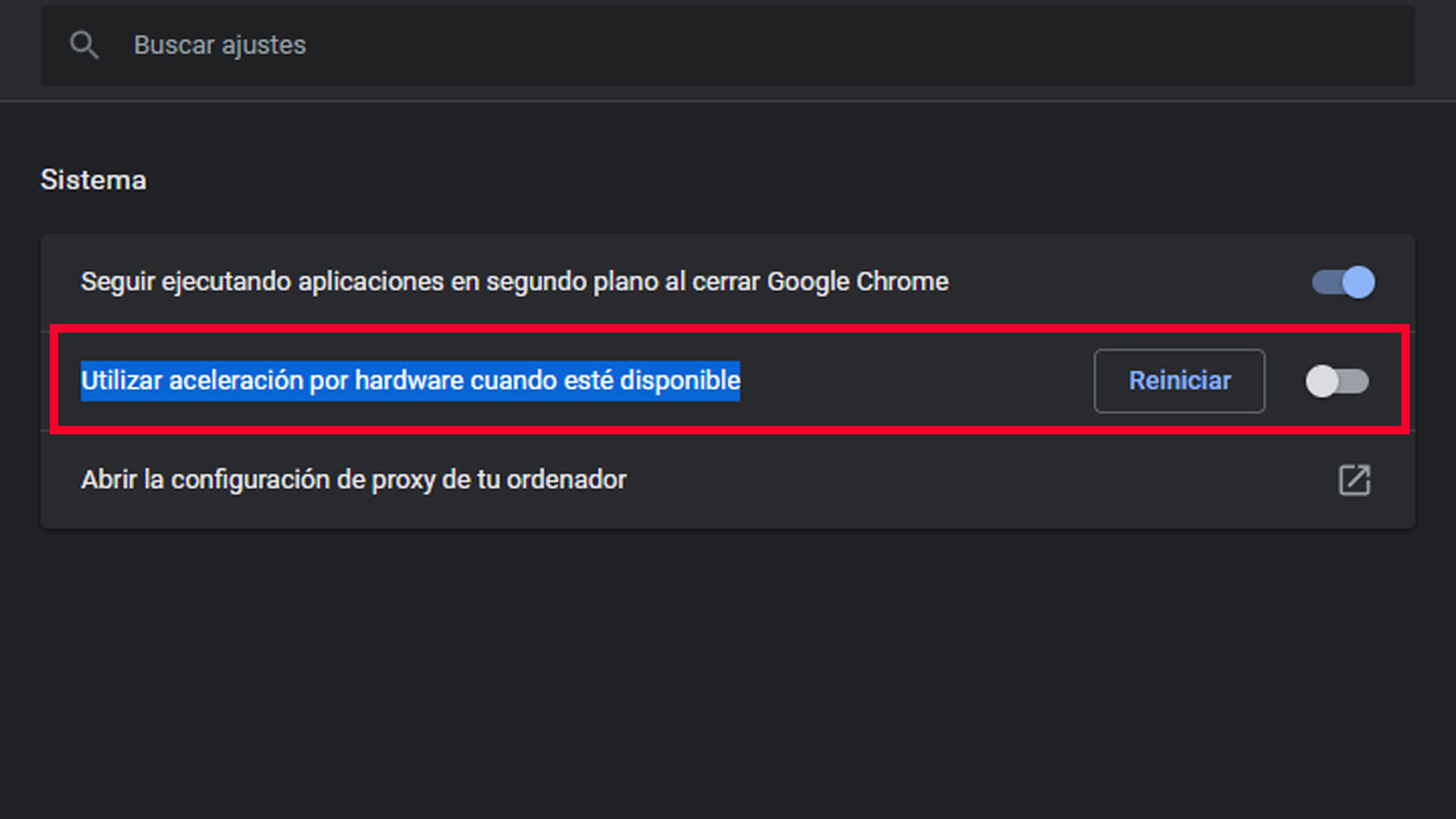 Acelerar hardware en Google Chrome