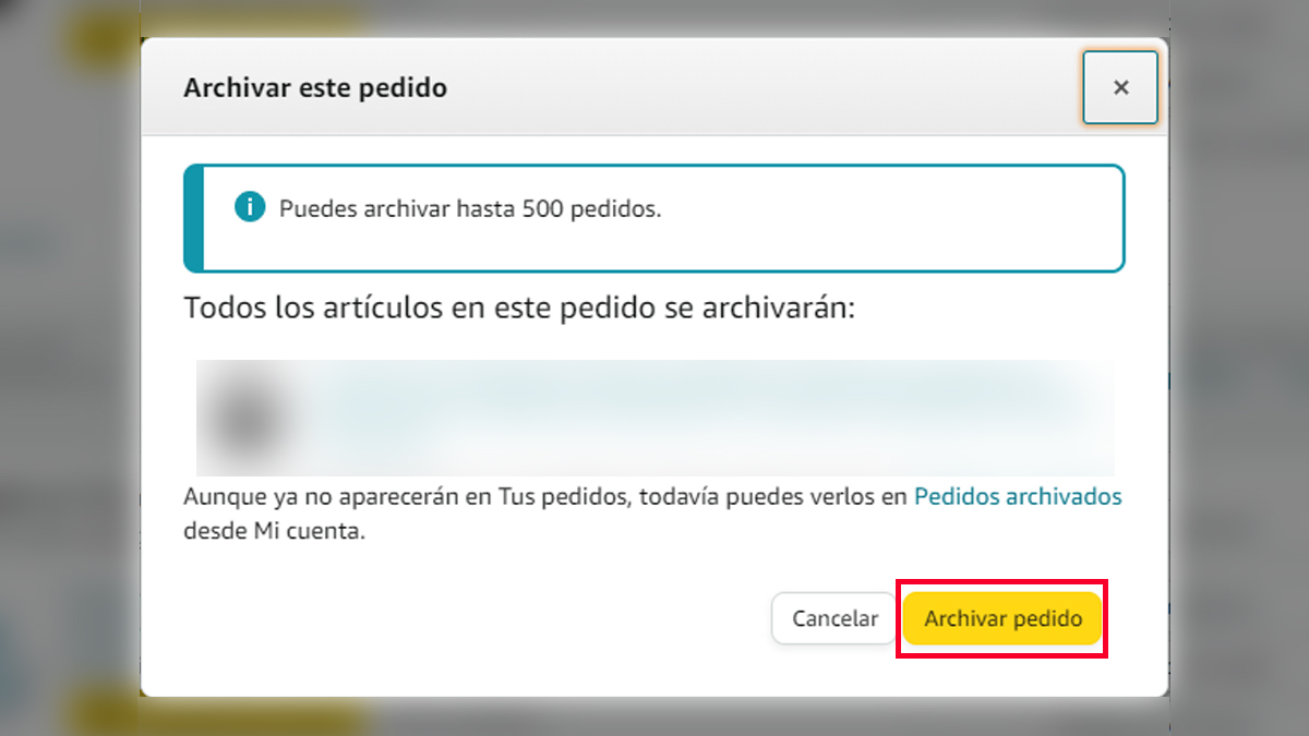 Como ocultar pedidos en tu cuenta de Amazon