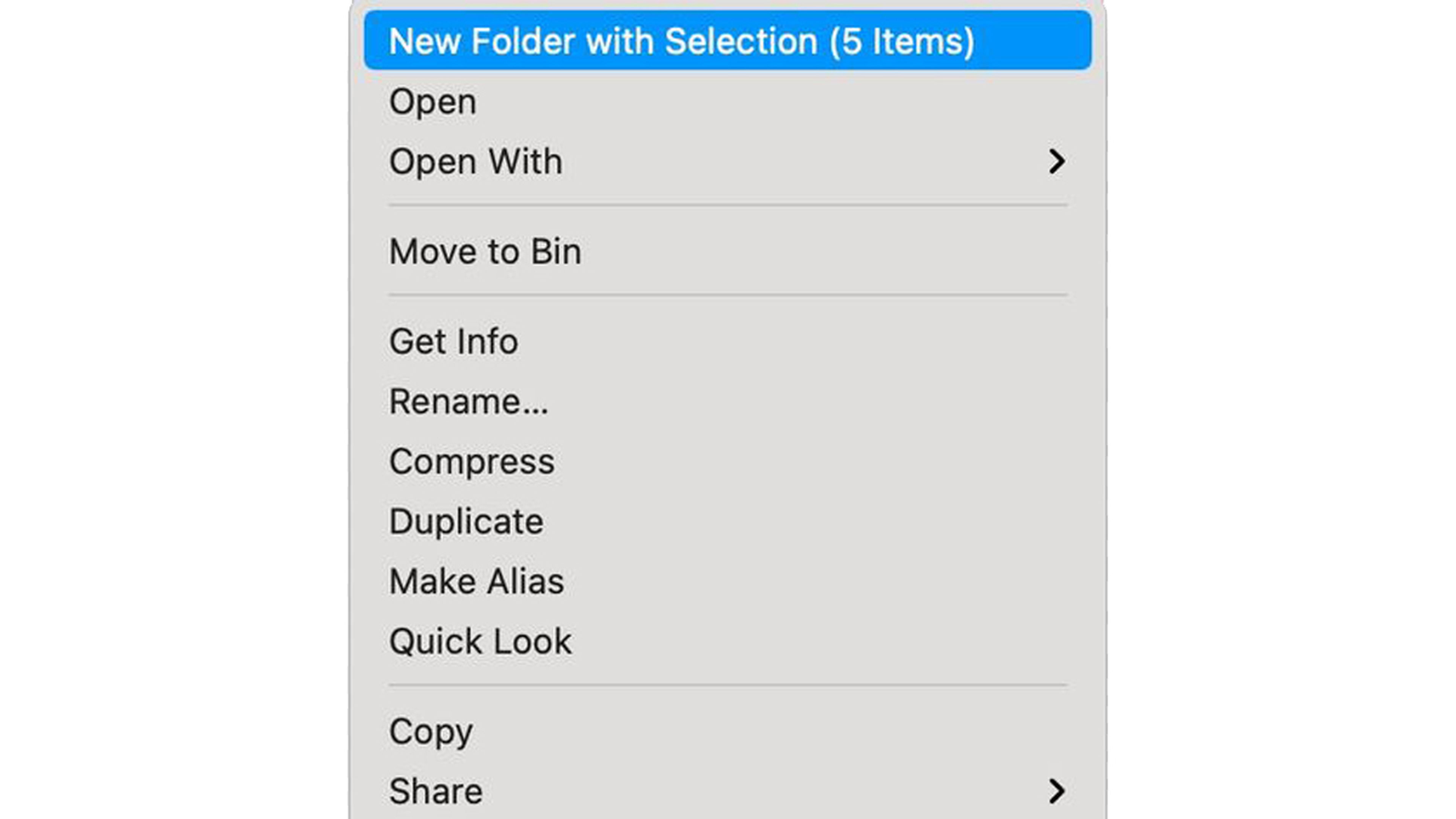archivos a una carpeta en Finder macOS