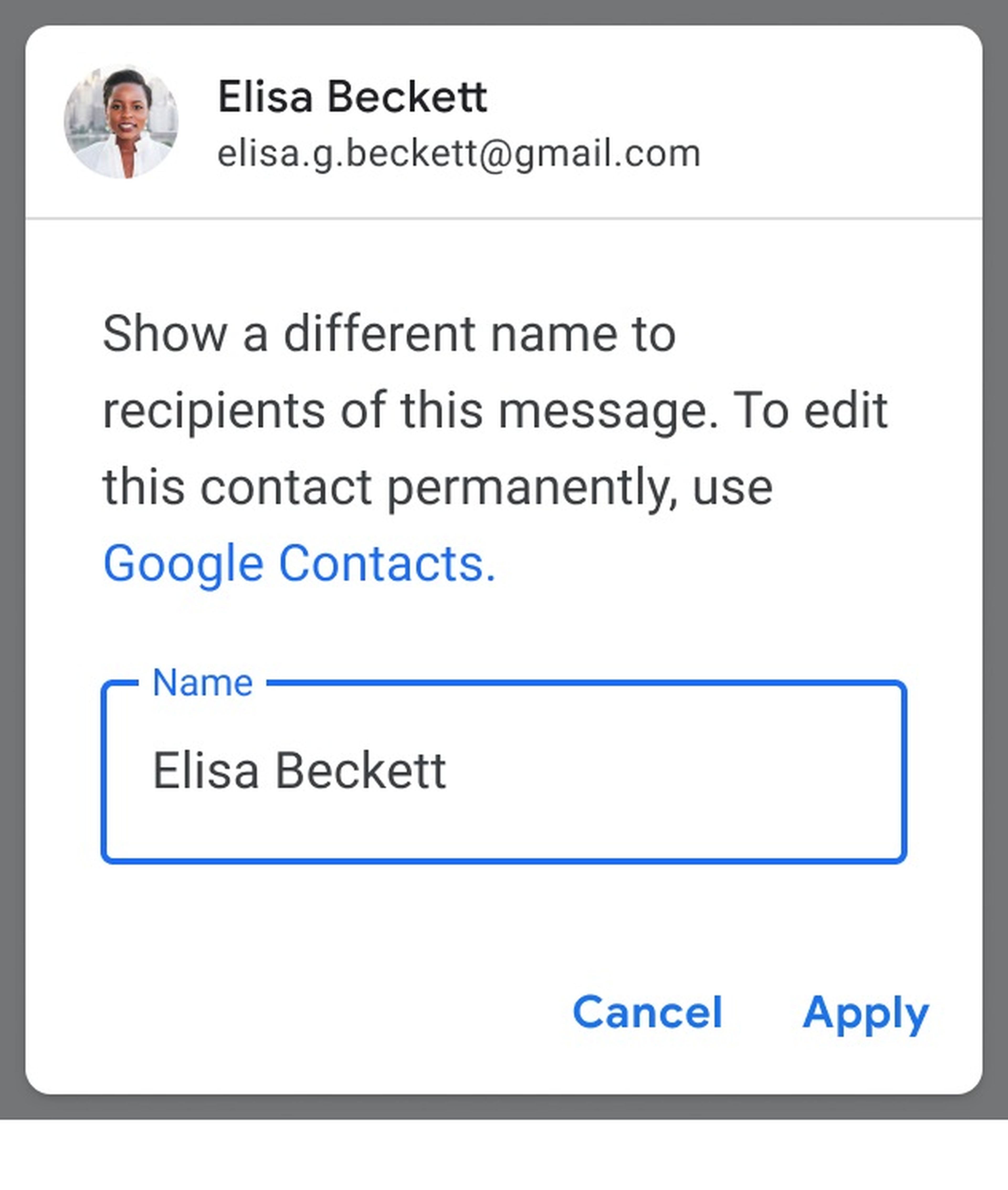 Cambiar nombres de los contactos en Gmail