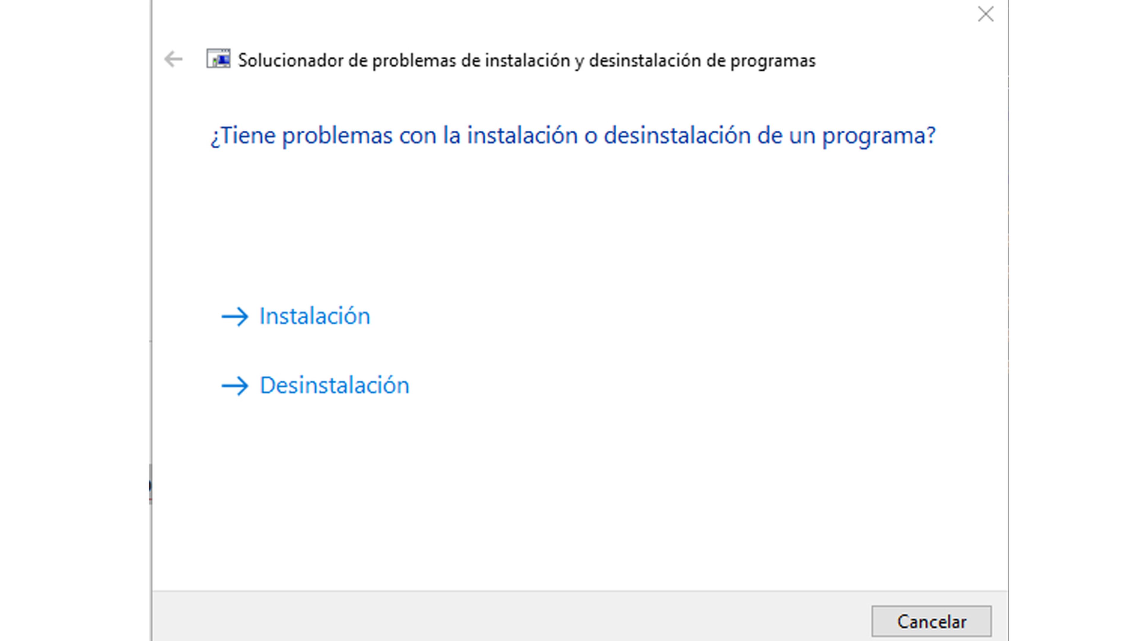Desinstalar programas en Windows 10