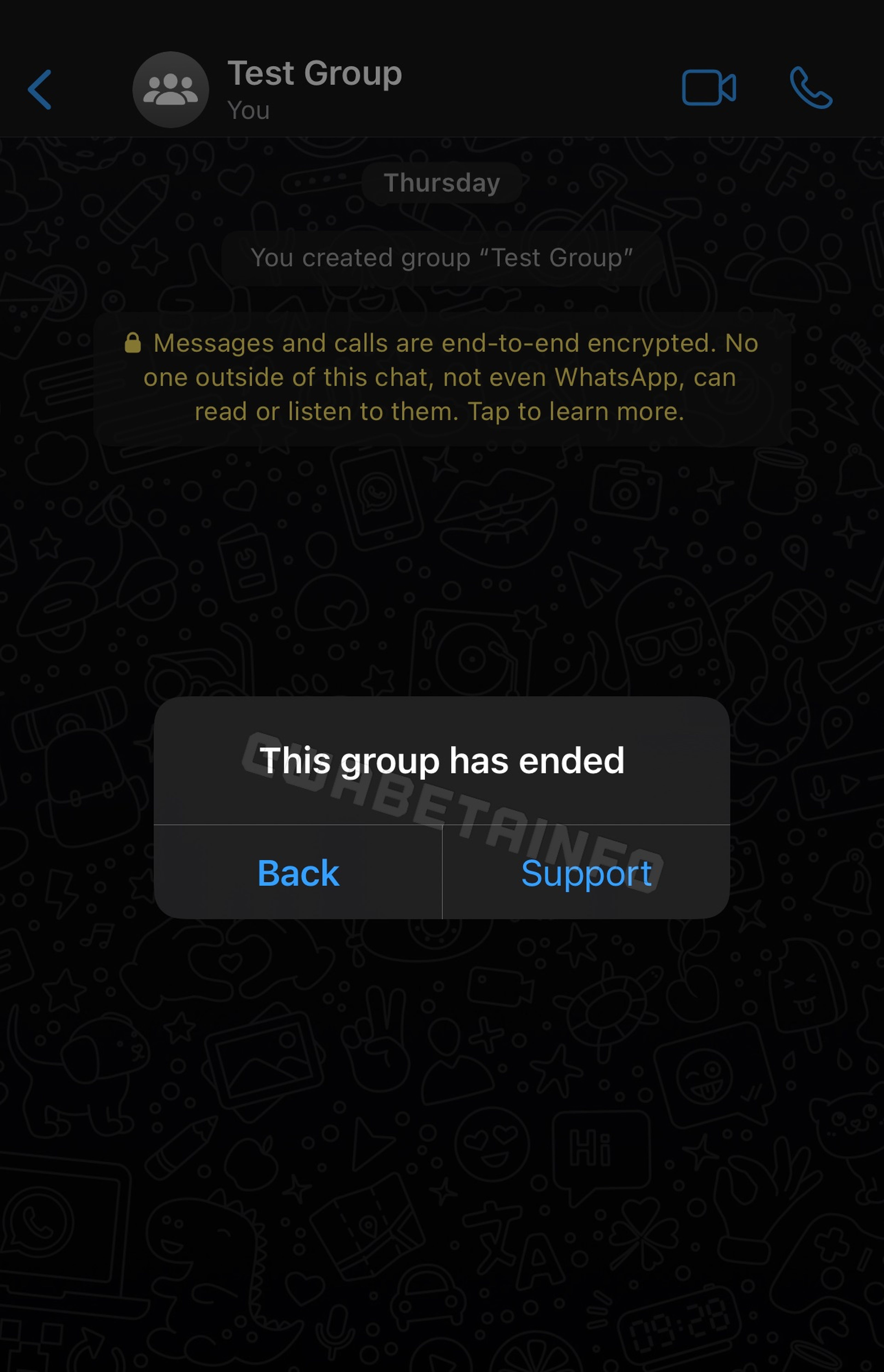 Grupo cerrado por WhatsApp
