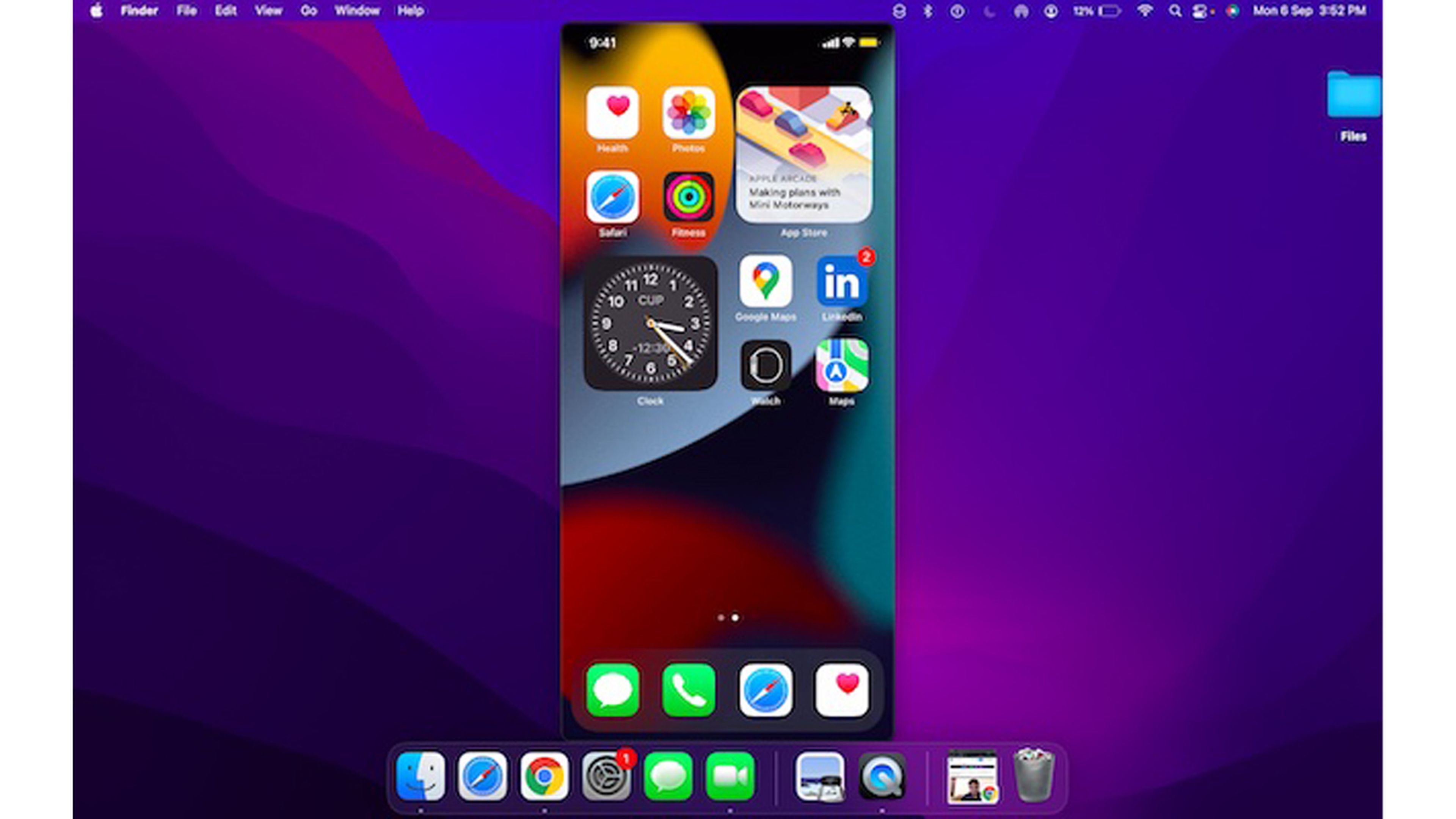 iPhone en QuickTime de Mac