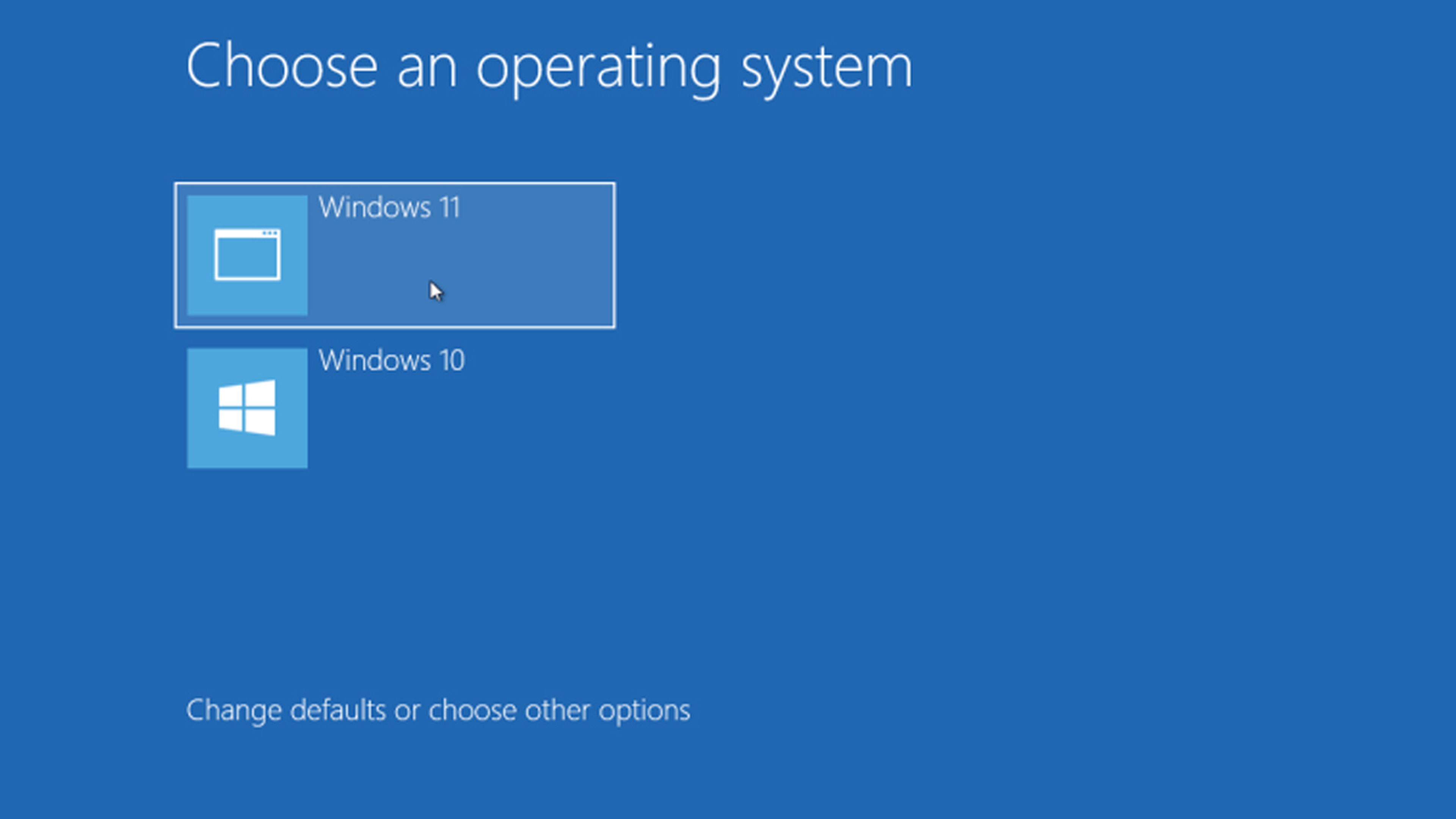 Menú de arranque de Windows con dos sistemas operativos