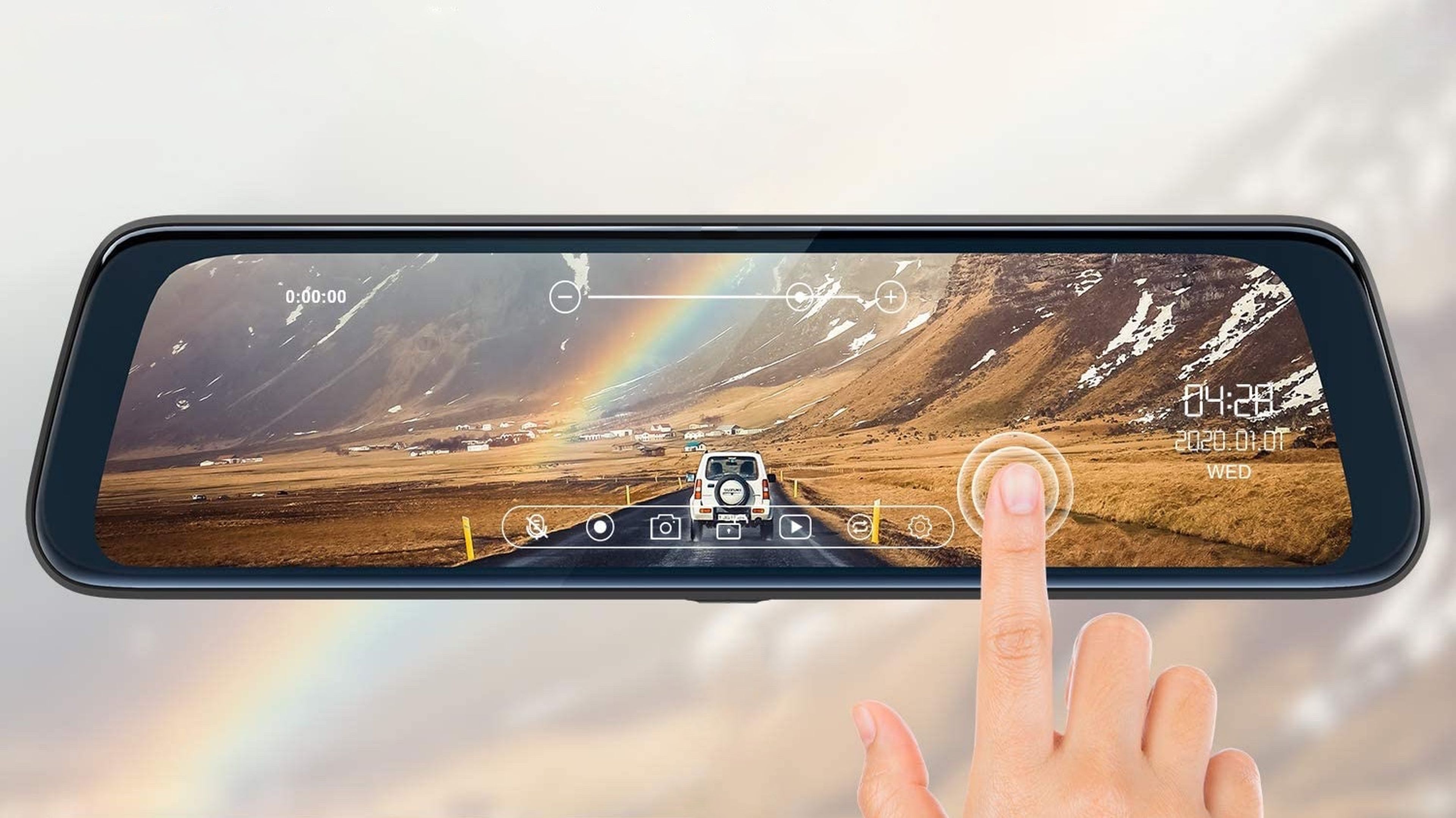 El espejo retrovisor con cámara y pantalla táctil para el coche que arrasa  en