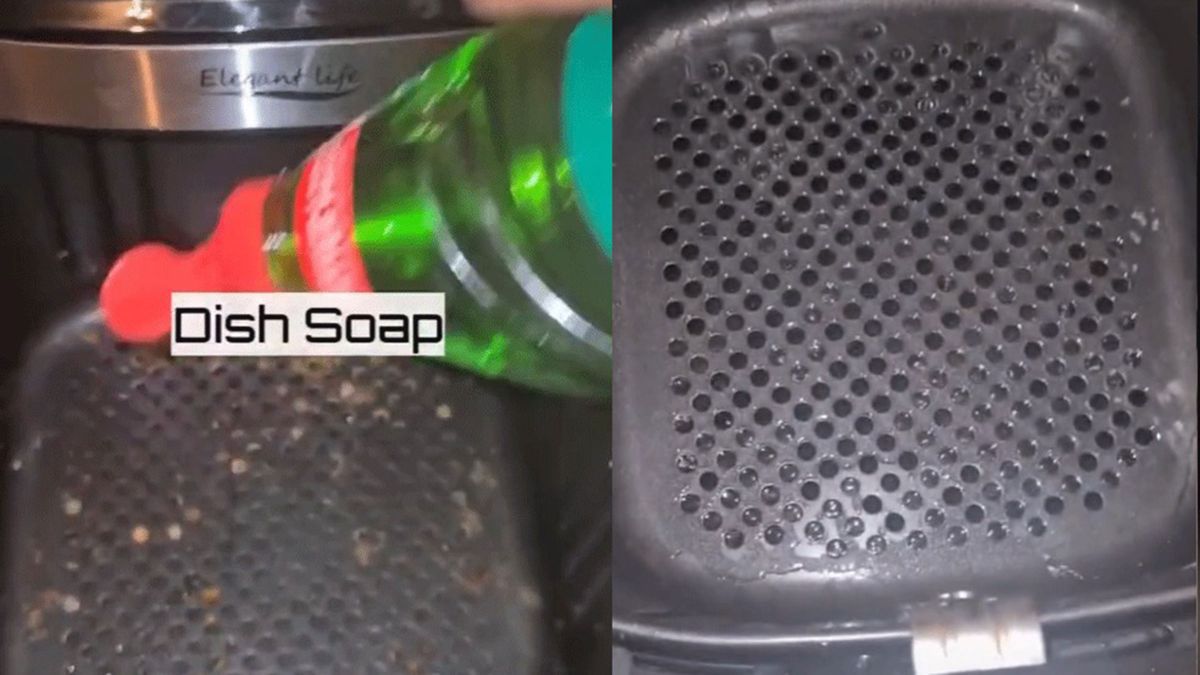 El truco viral para limpiar la freidora de aire con pastillas para el  lavavajillas