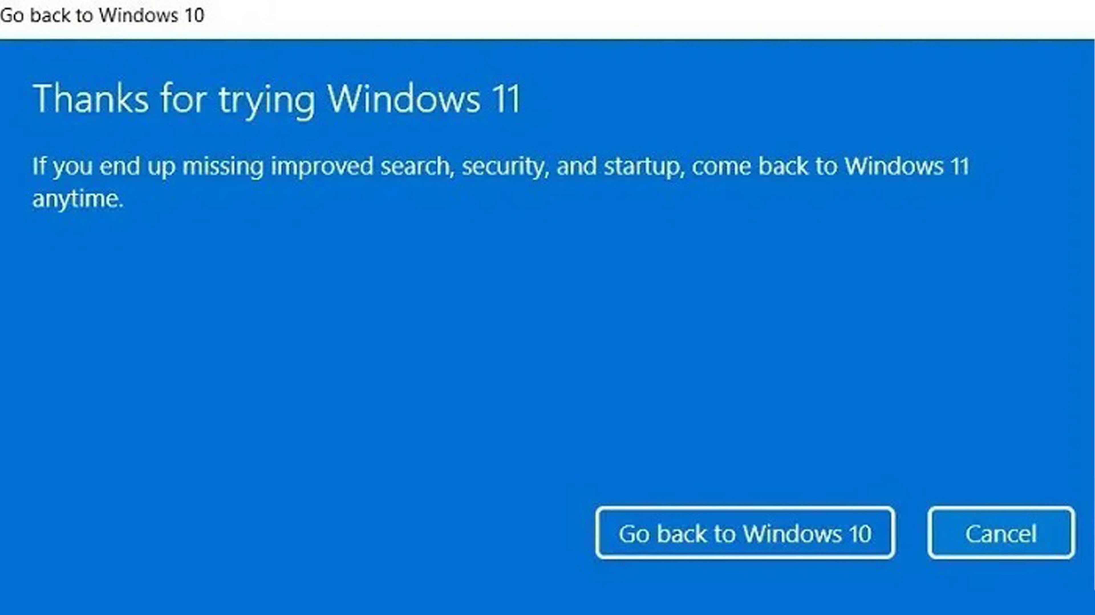 Volver a Windows 10
