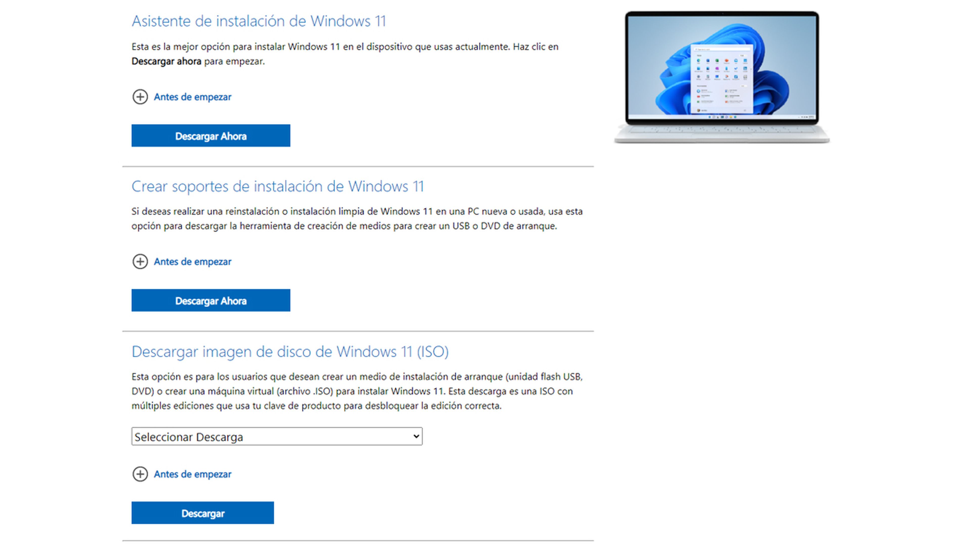 Web Instalación Windows 11
