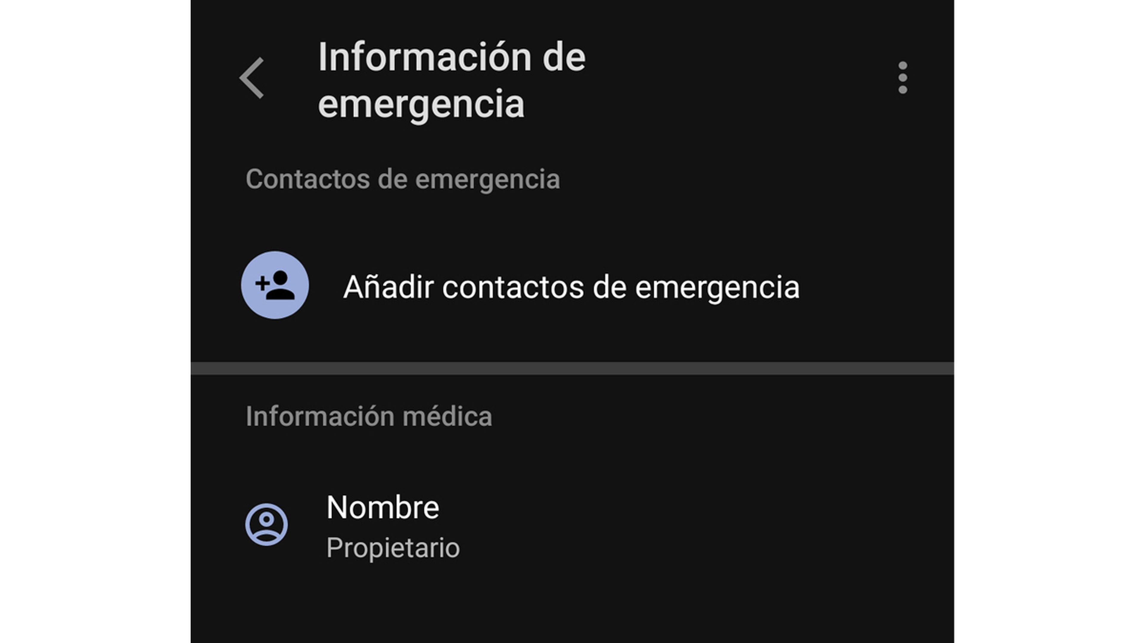 Agregar contactos emergencia en Android