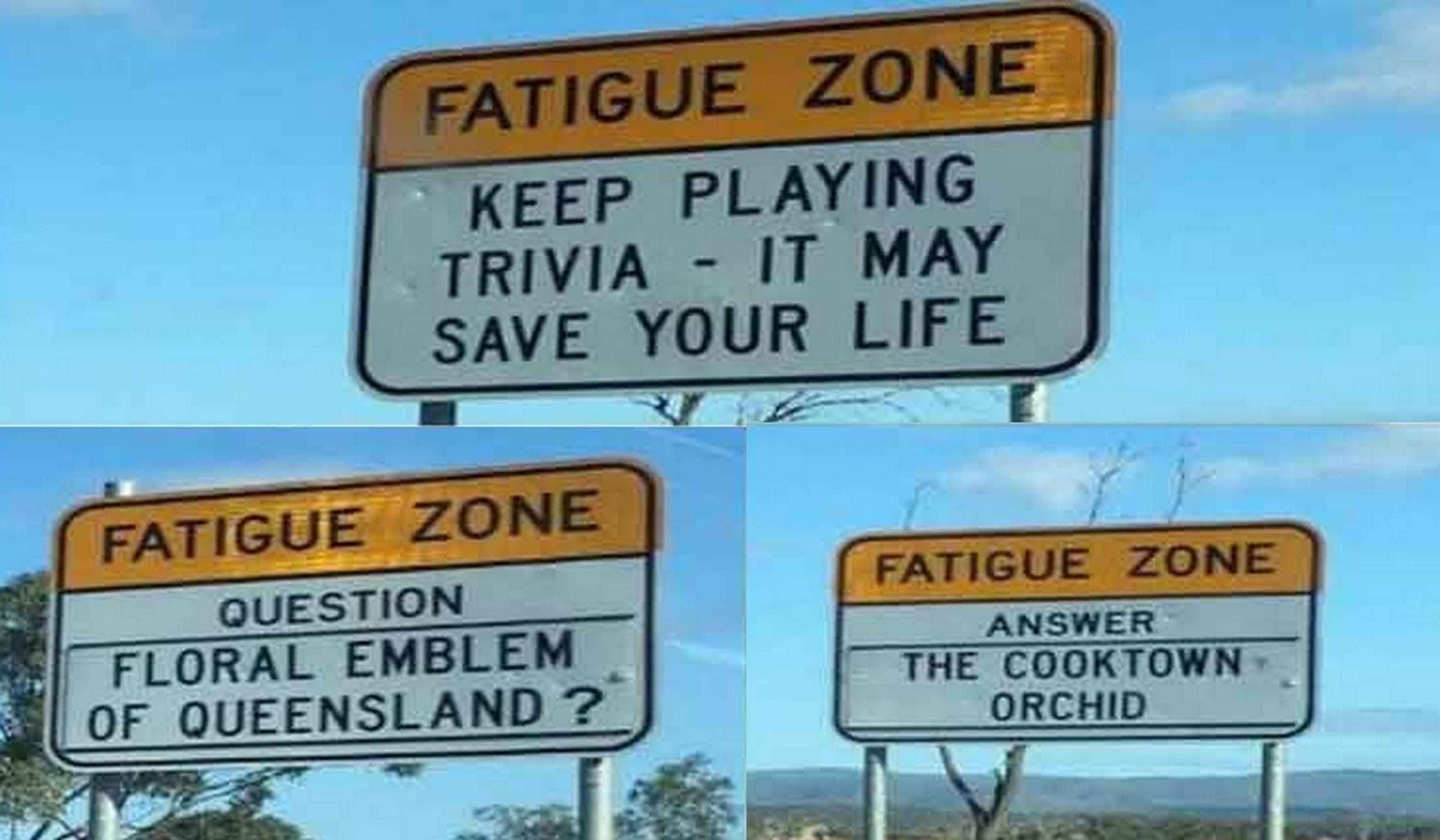 Por qué en Australia ponen carteles en la carretera para jugar al trivial