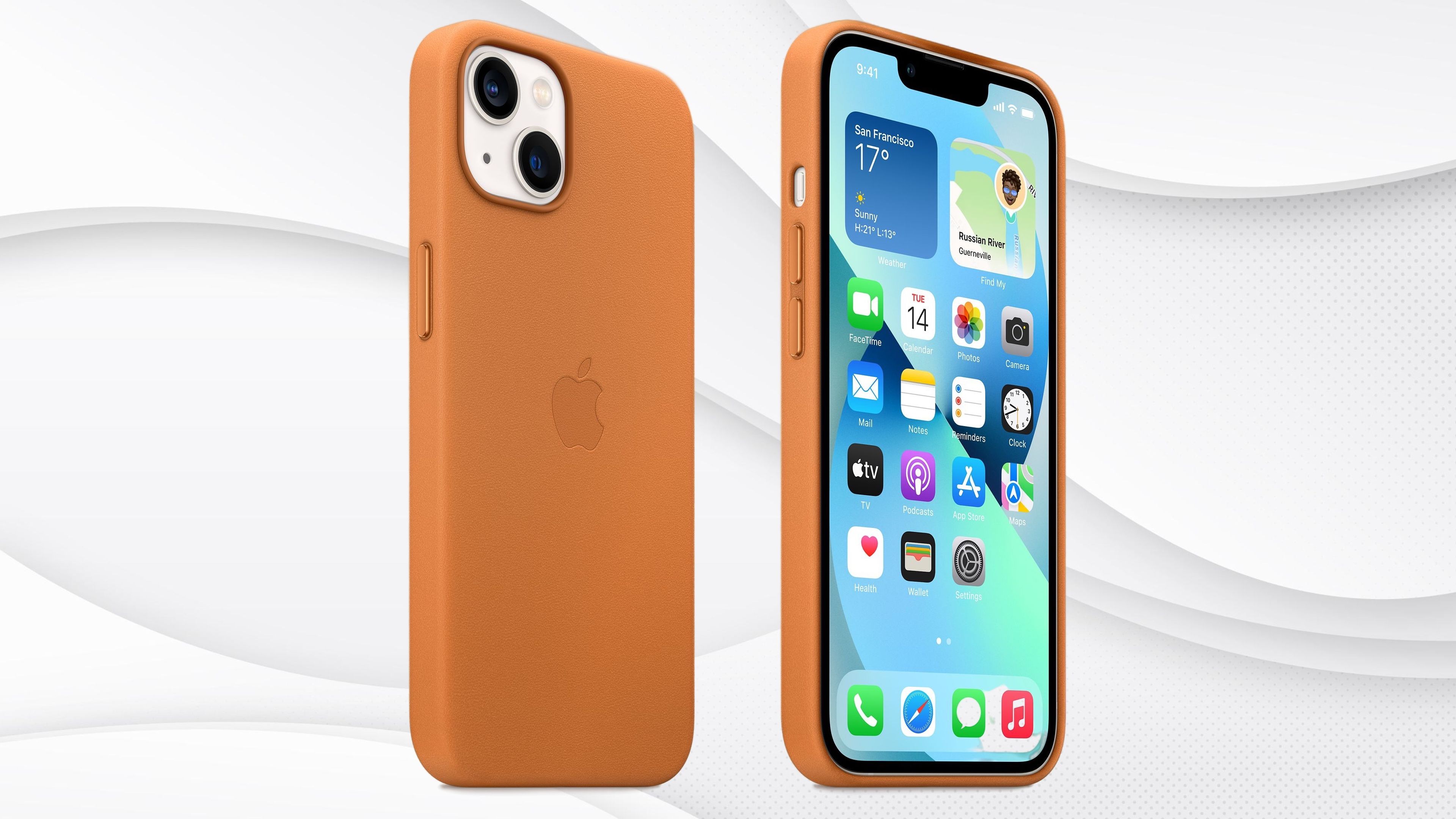 Funda Apple Leather Case con MagSafe para iPhone 13