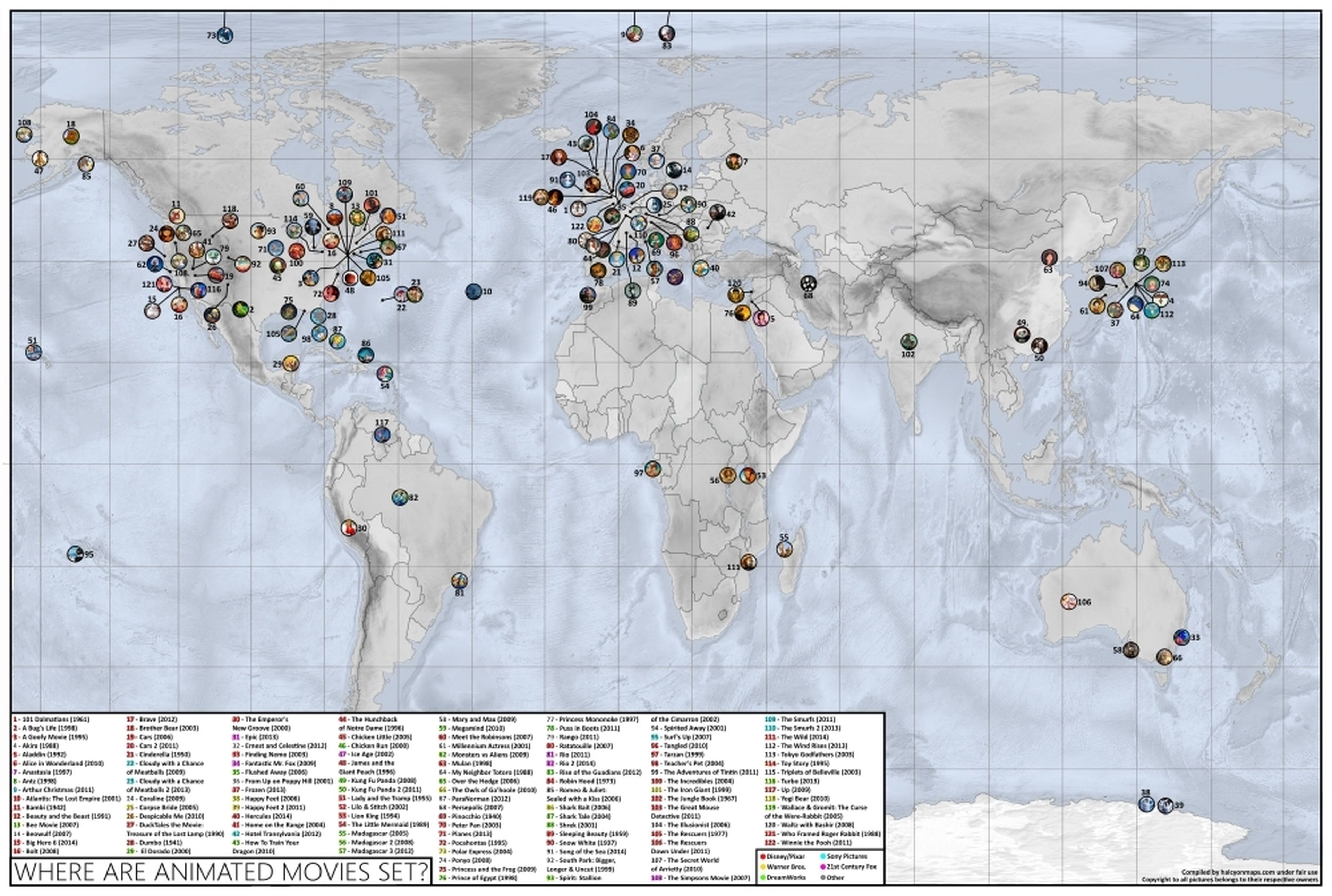 Mapa de Películas Animadas