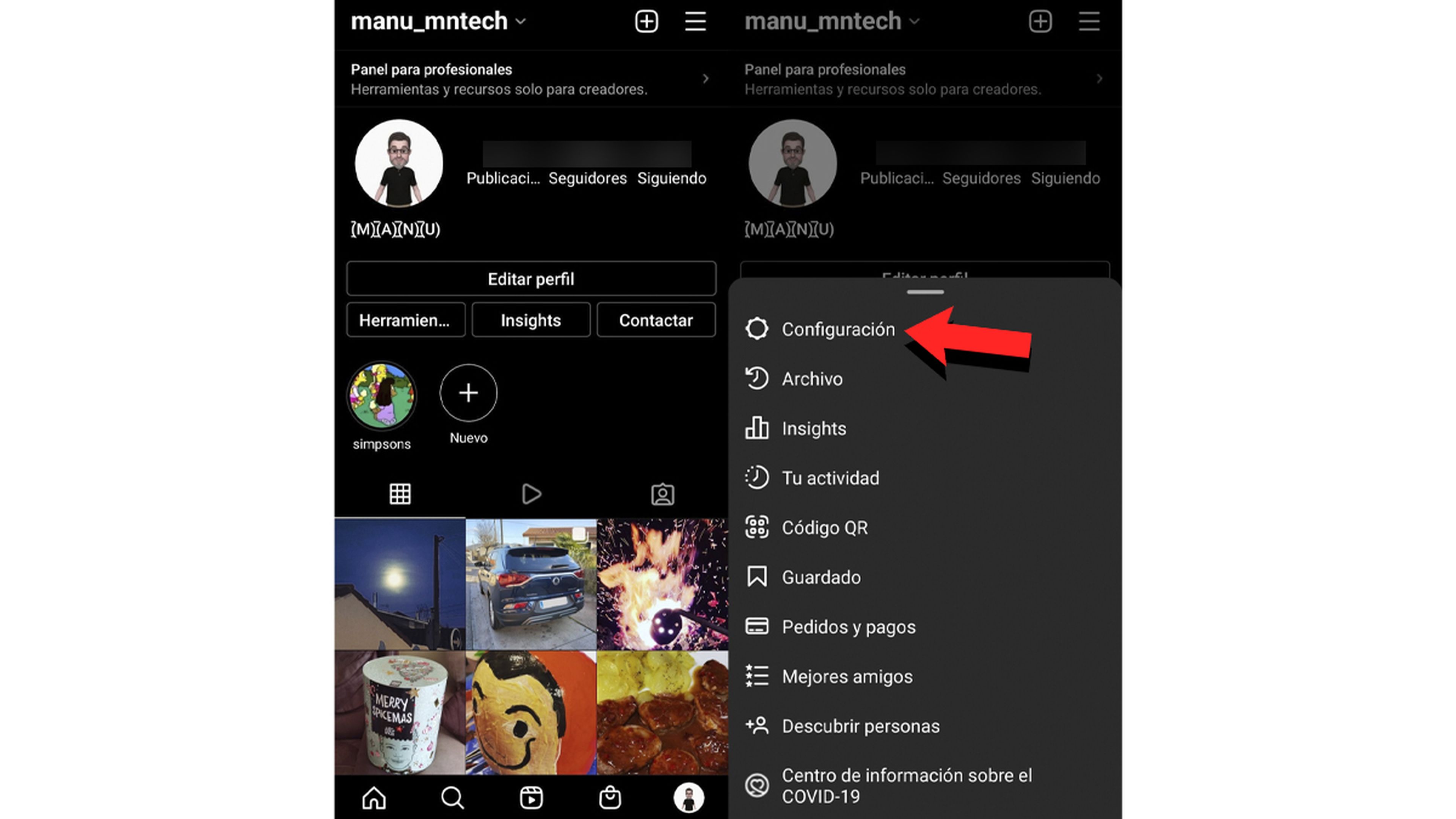 Borrar historial Instagram