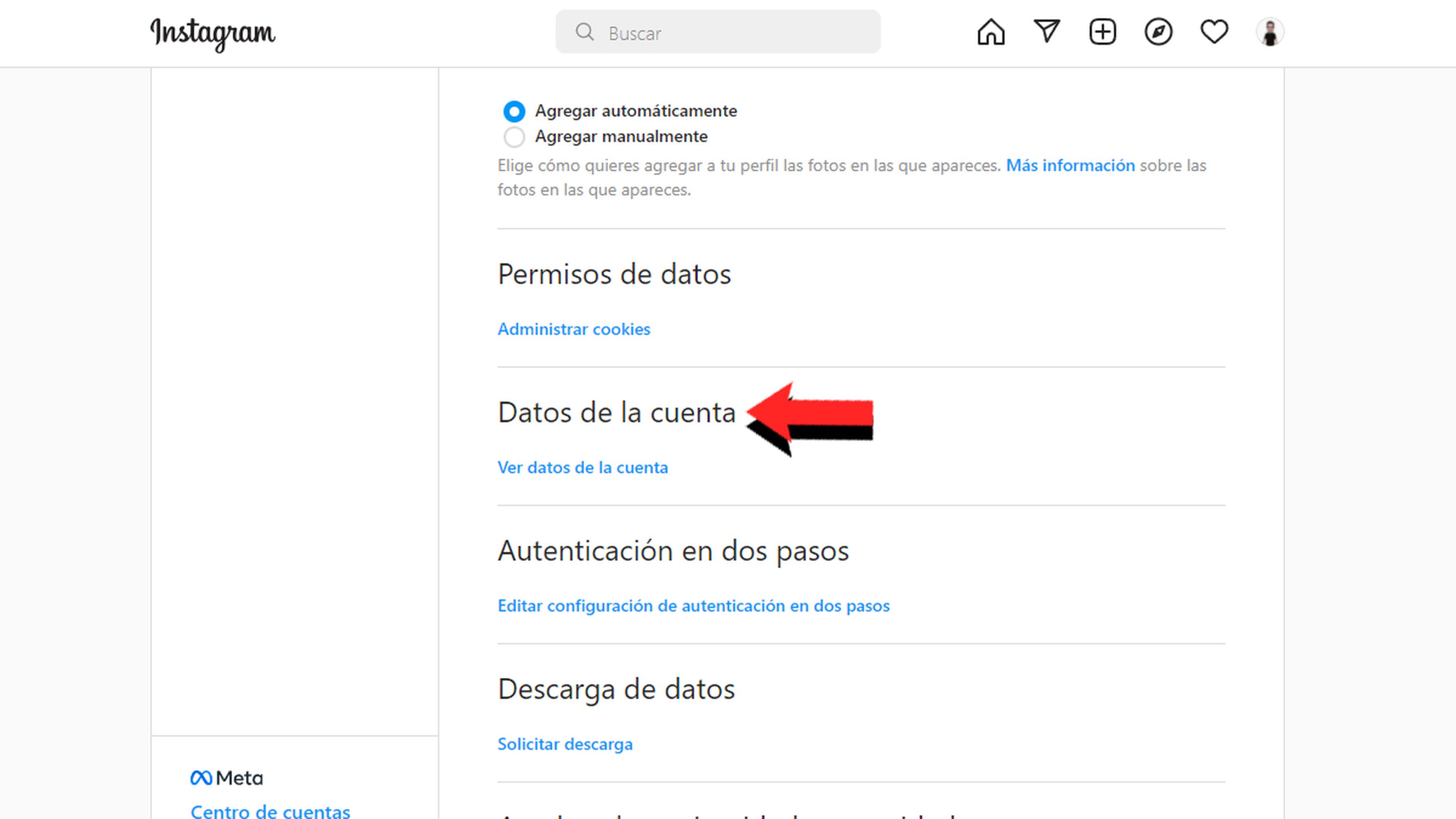 Borrar historial Instagram ordenador