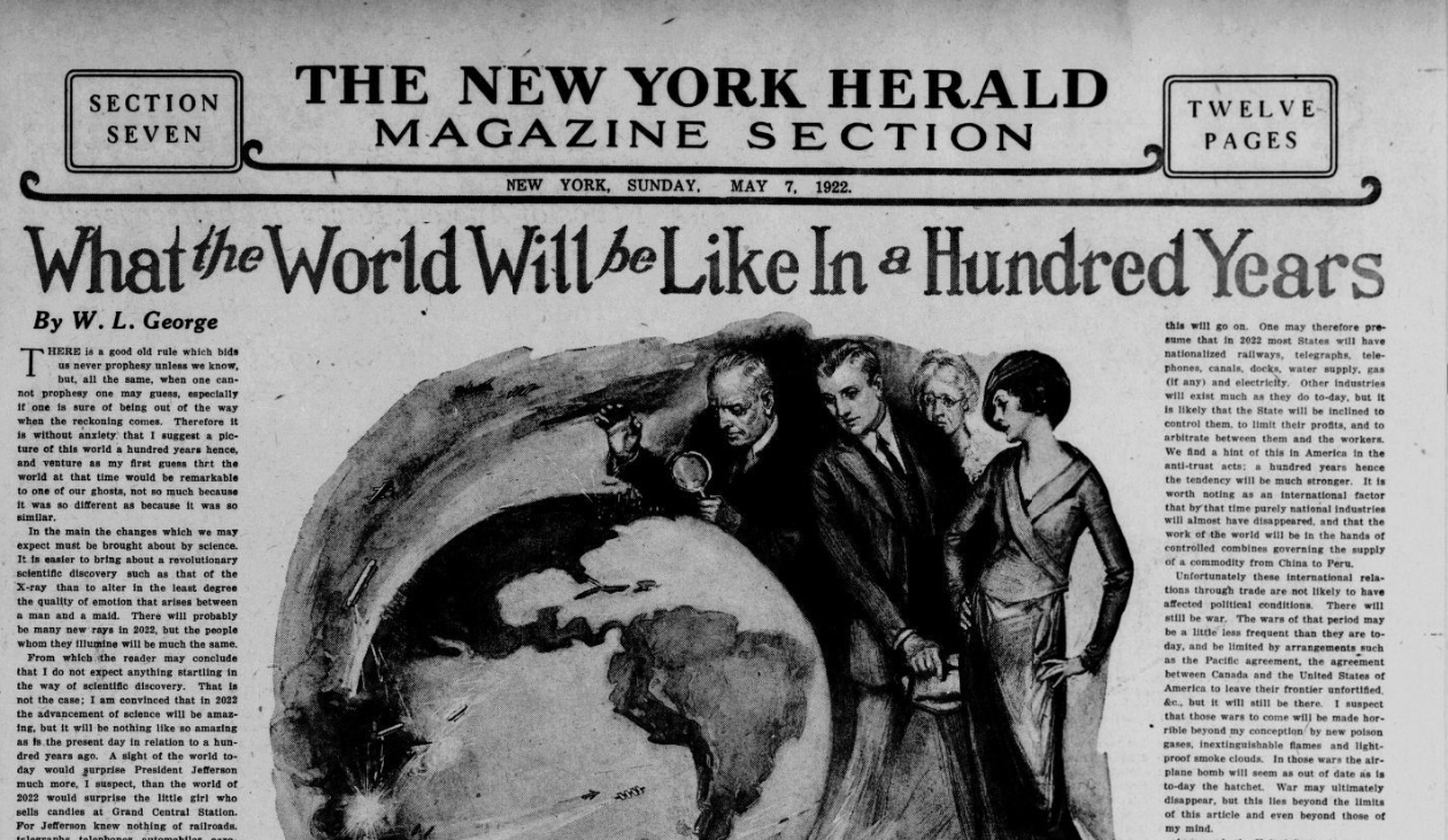 Este periódico de 1922 intentó adivinar cómo sería la tecnología en 2022, y casi lo clava