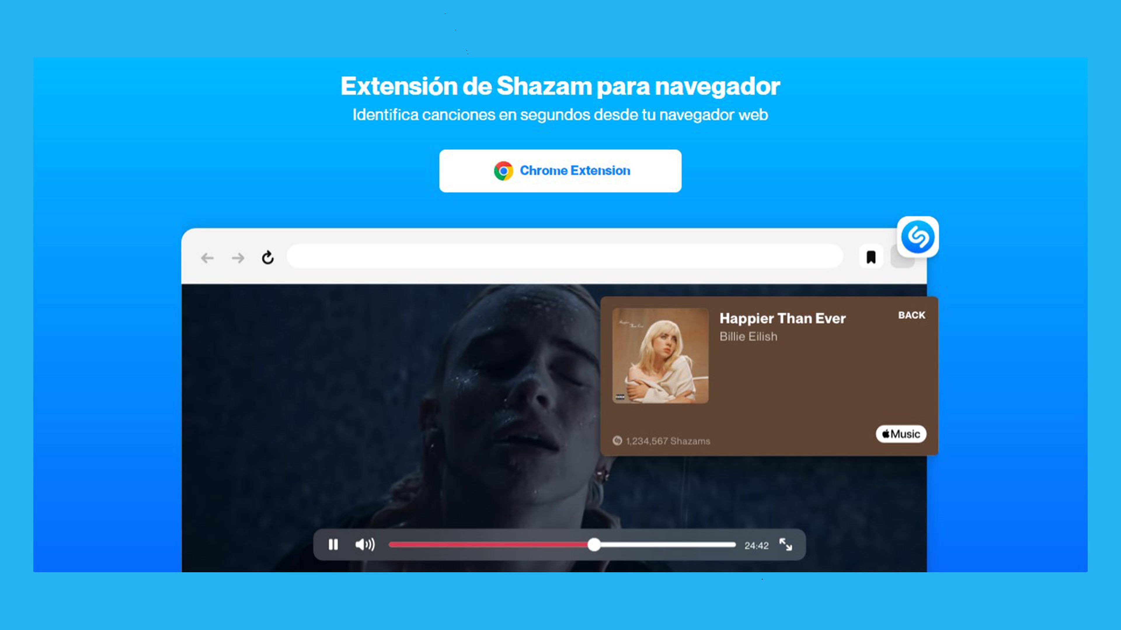 Shazam lanza una extensión para Chrome con la podrás saber el nombre de cualquier canción que suena en tu navegador