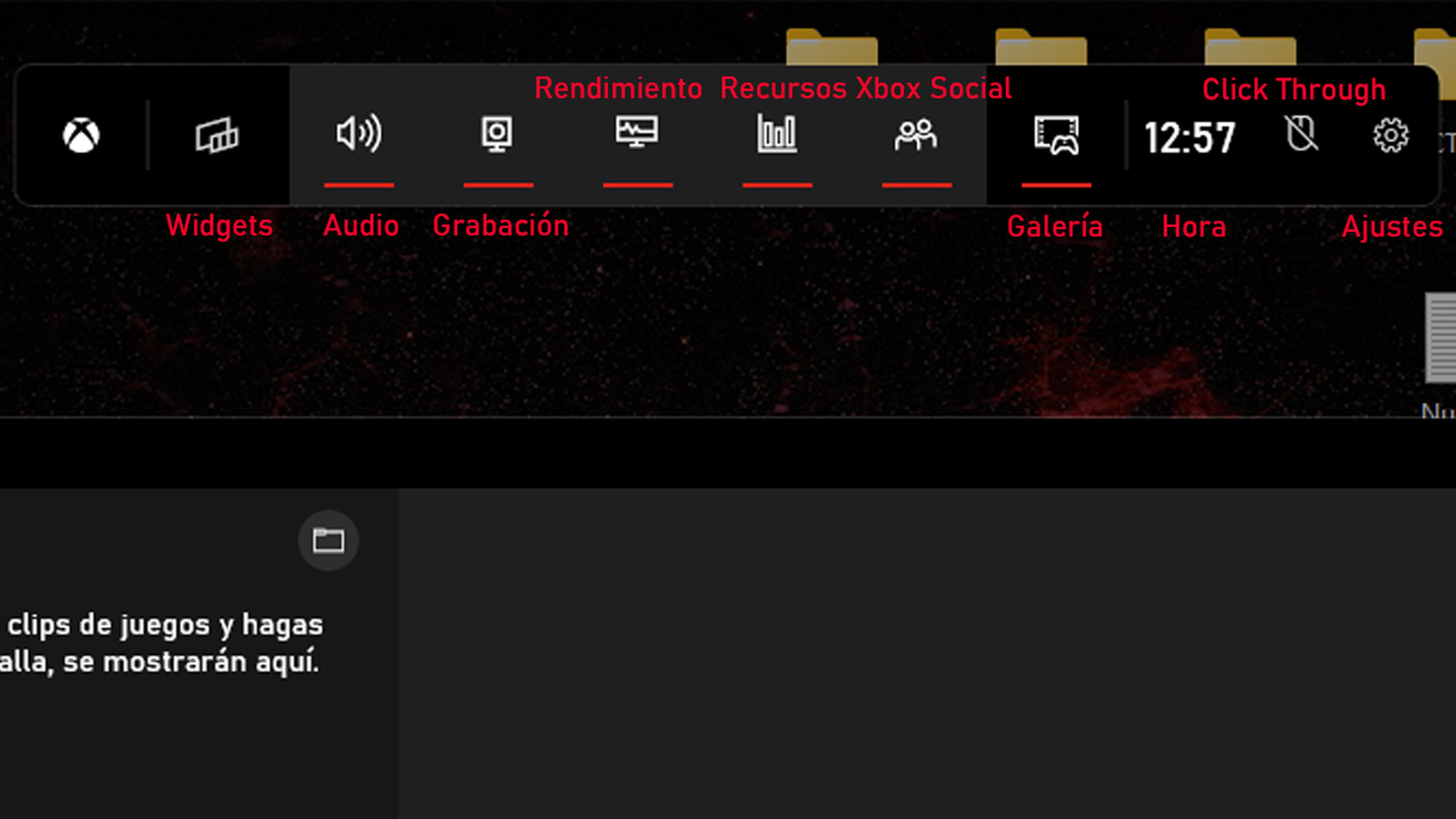 Barra principal Xbox Game Bar