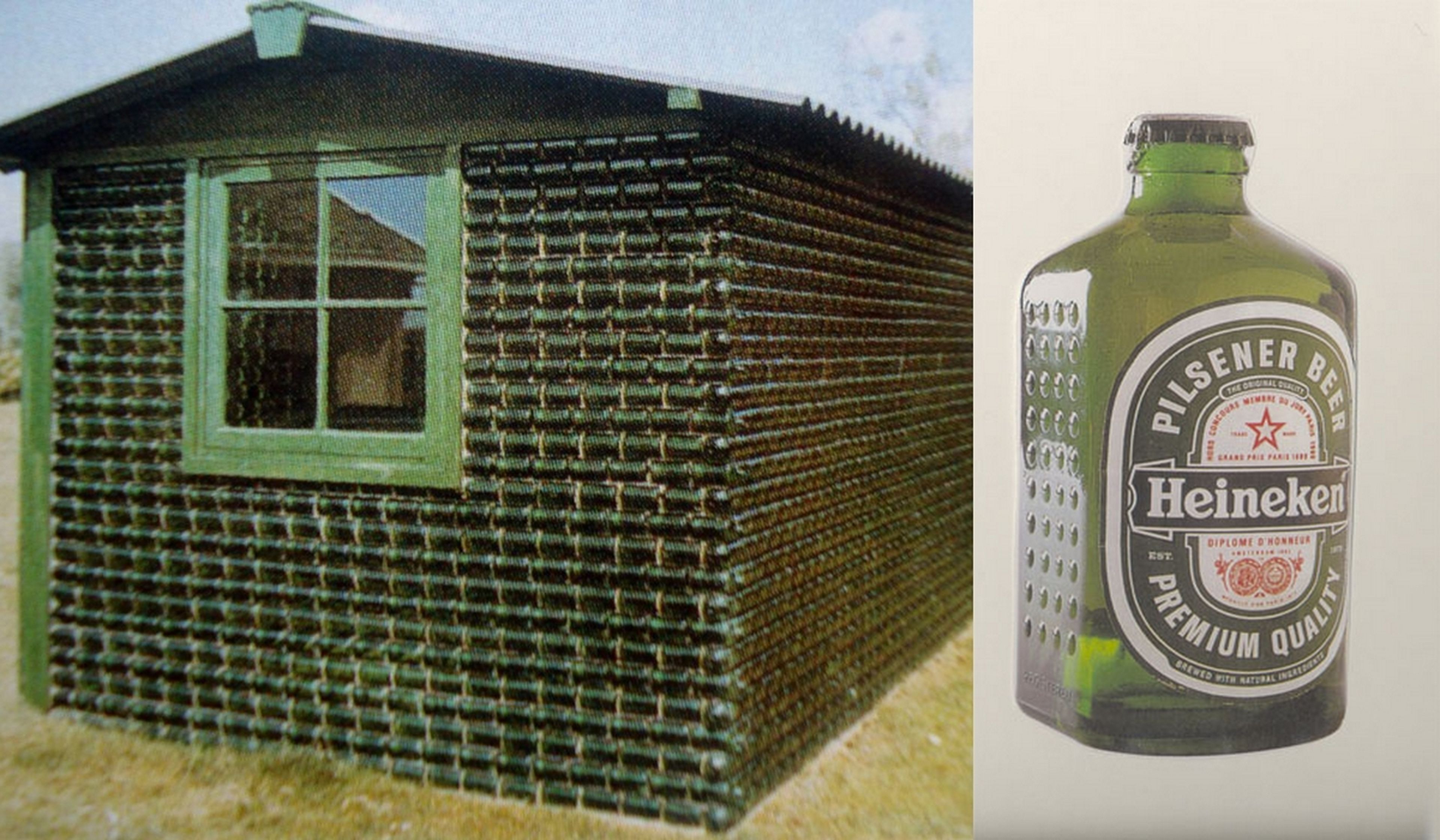 Cuando Heineken fabricaba botellas de cerveza que podían usarse como ladrillo