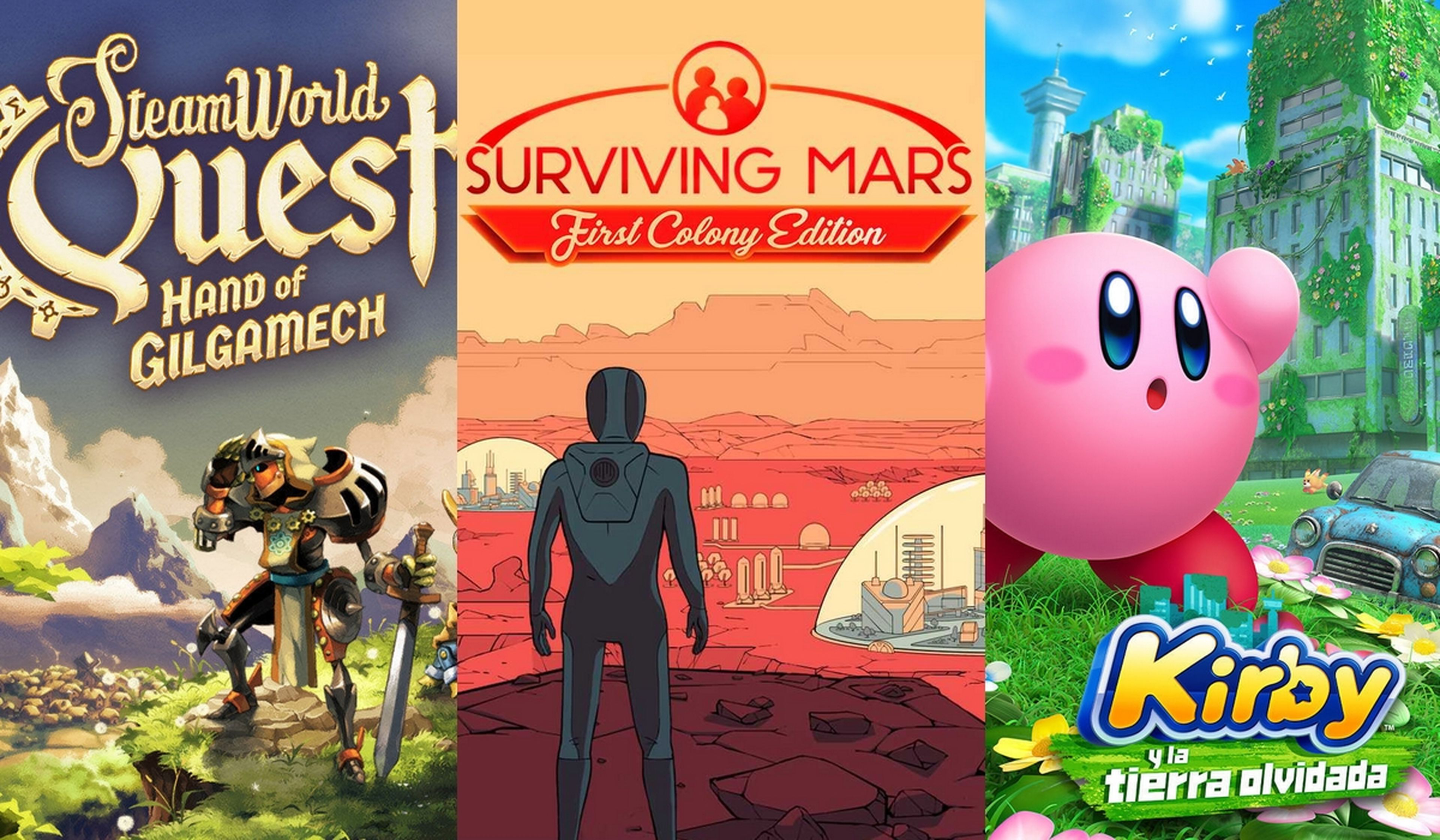 Descarga gratis Surviving Mars, Steamworld Quest, varios juegos retro, la demo de Kirby, y mucho más