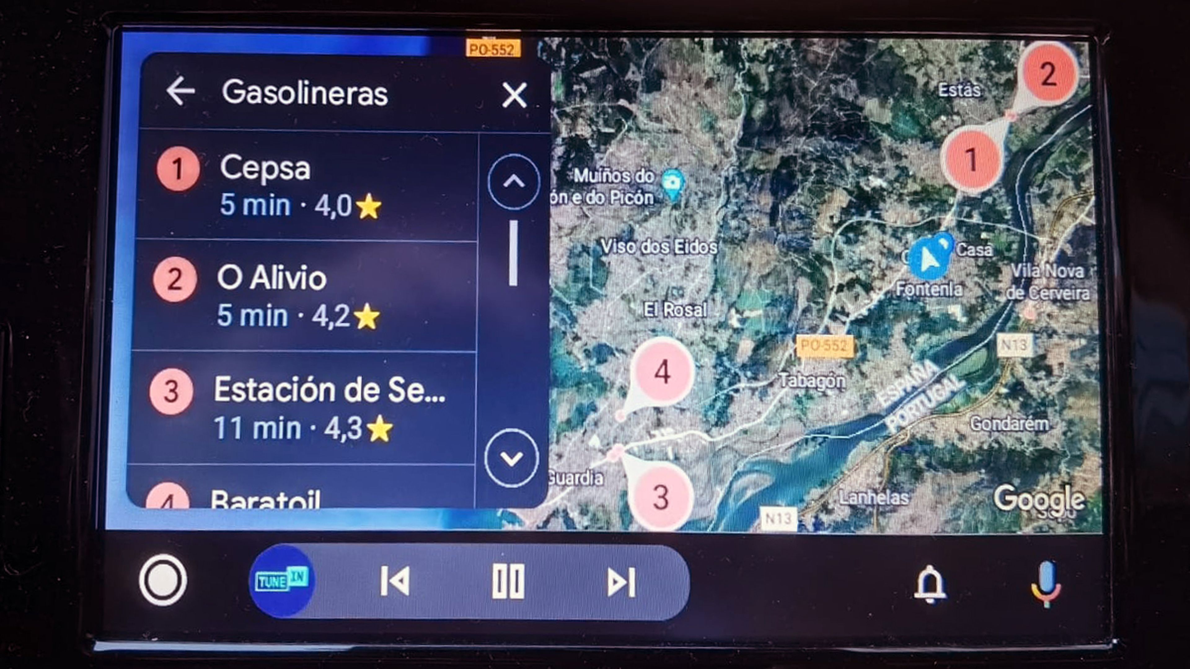 Google Maps Android Auto Gasolineras