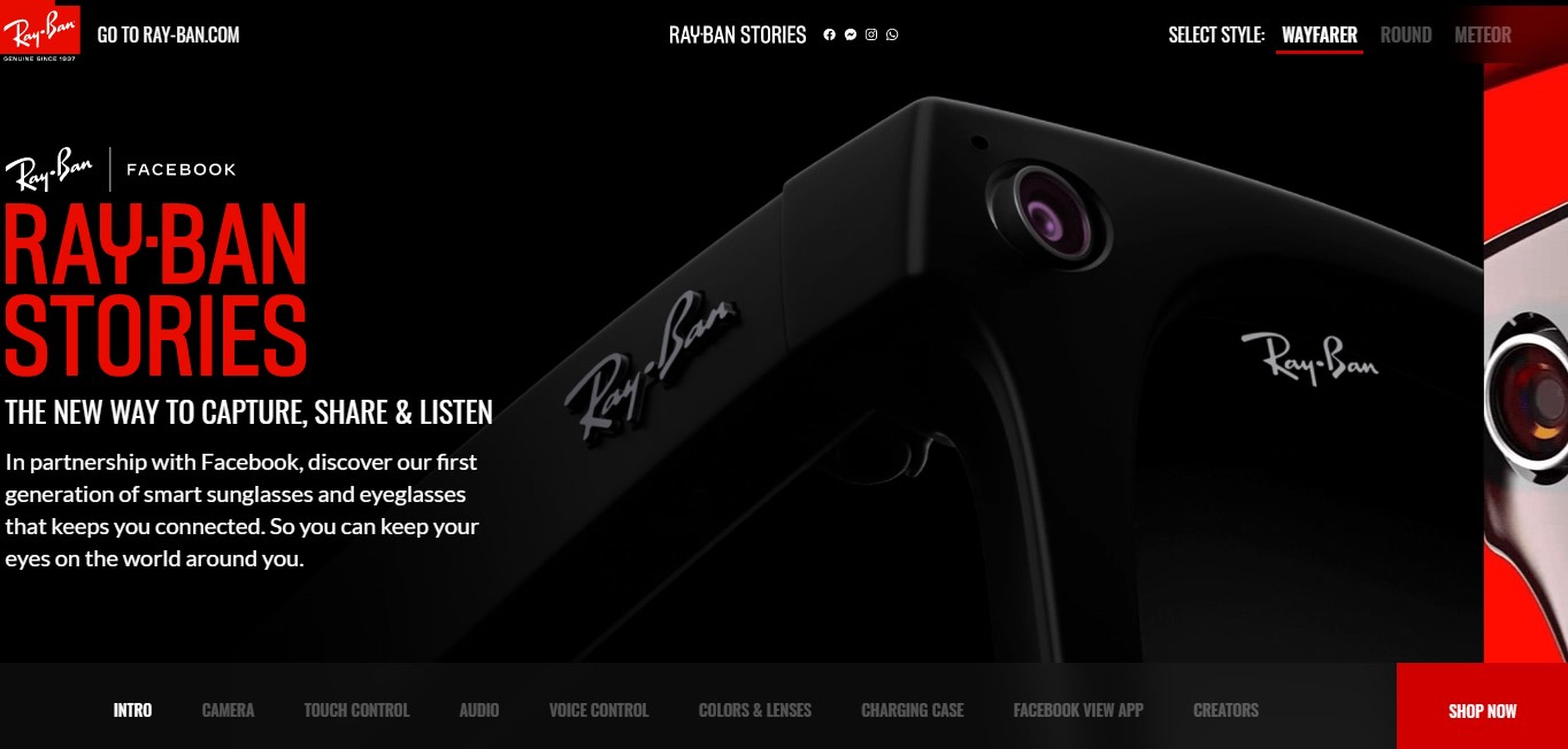 Meta presenta en España las gafas inteligentes Ray-Ban Stories