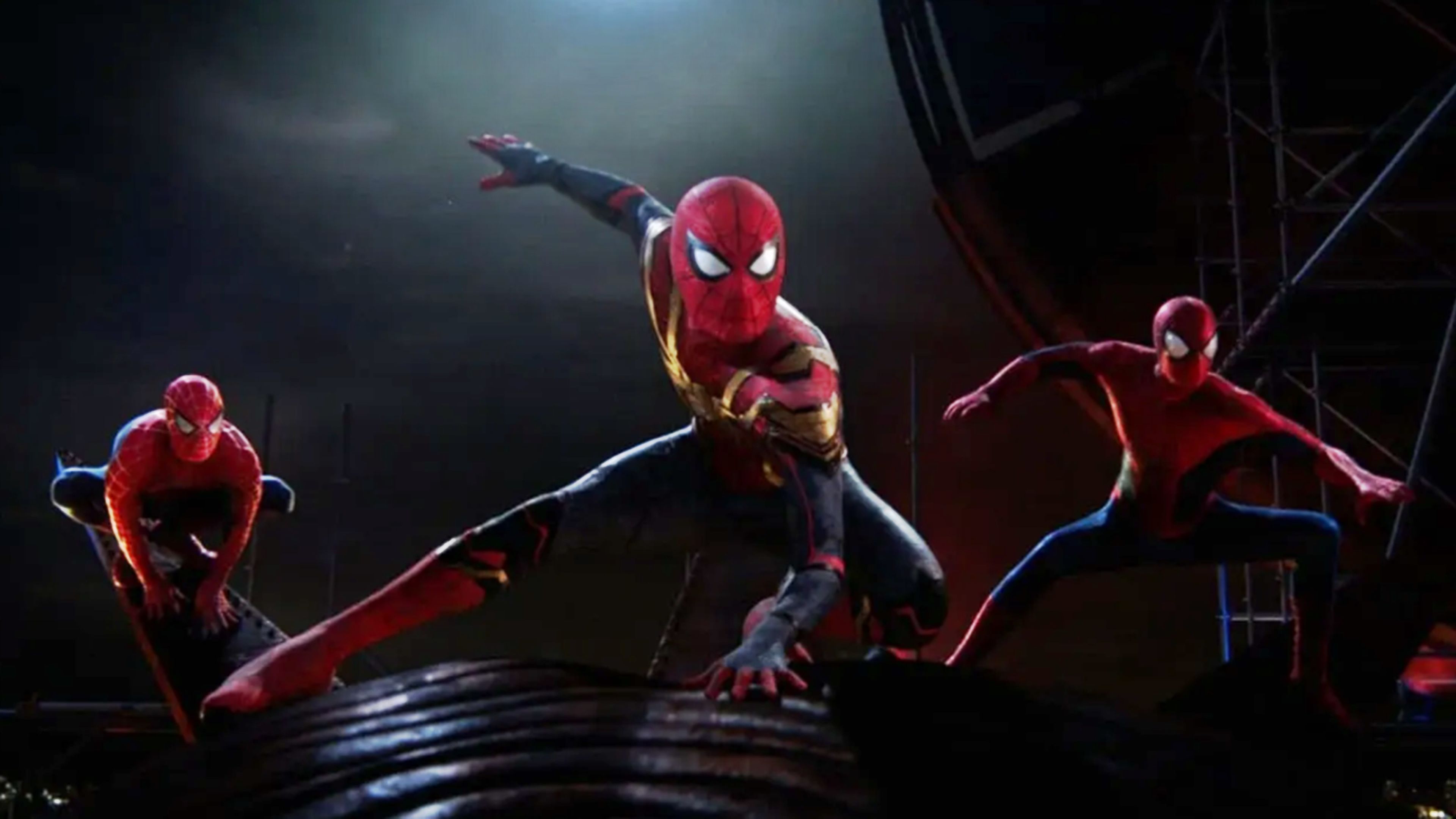 Tobey Maguire, Andrew Garfield y Tom Holland en Spider-Man No Way Home