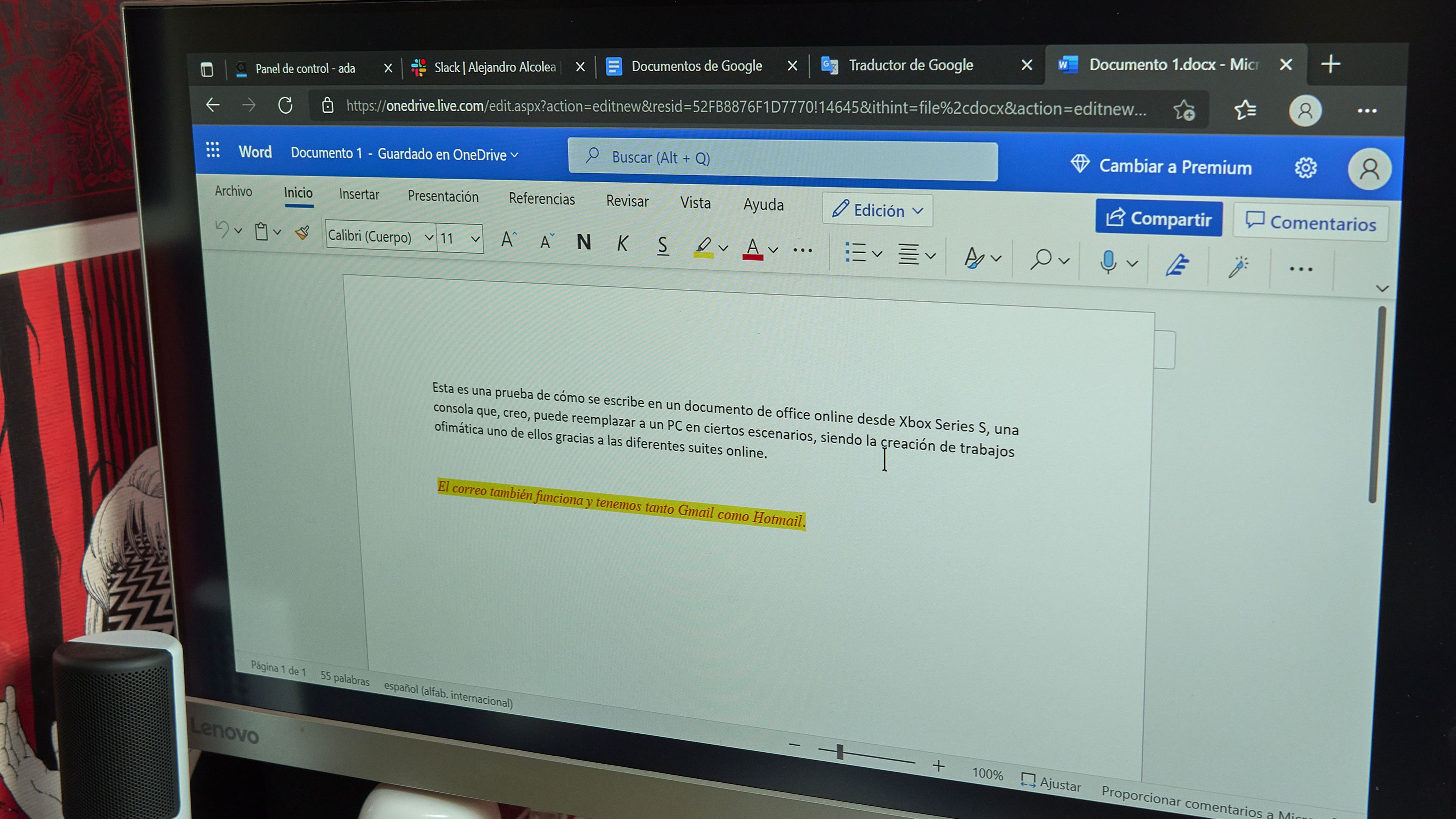 Tenemos la suite de Microsoft Office online, que funciona sin problemas y todo lo de tu cuenta Microsoft está sincronizado