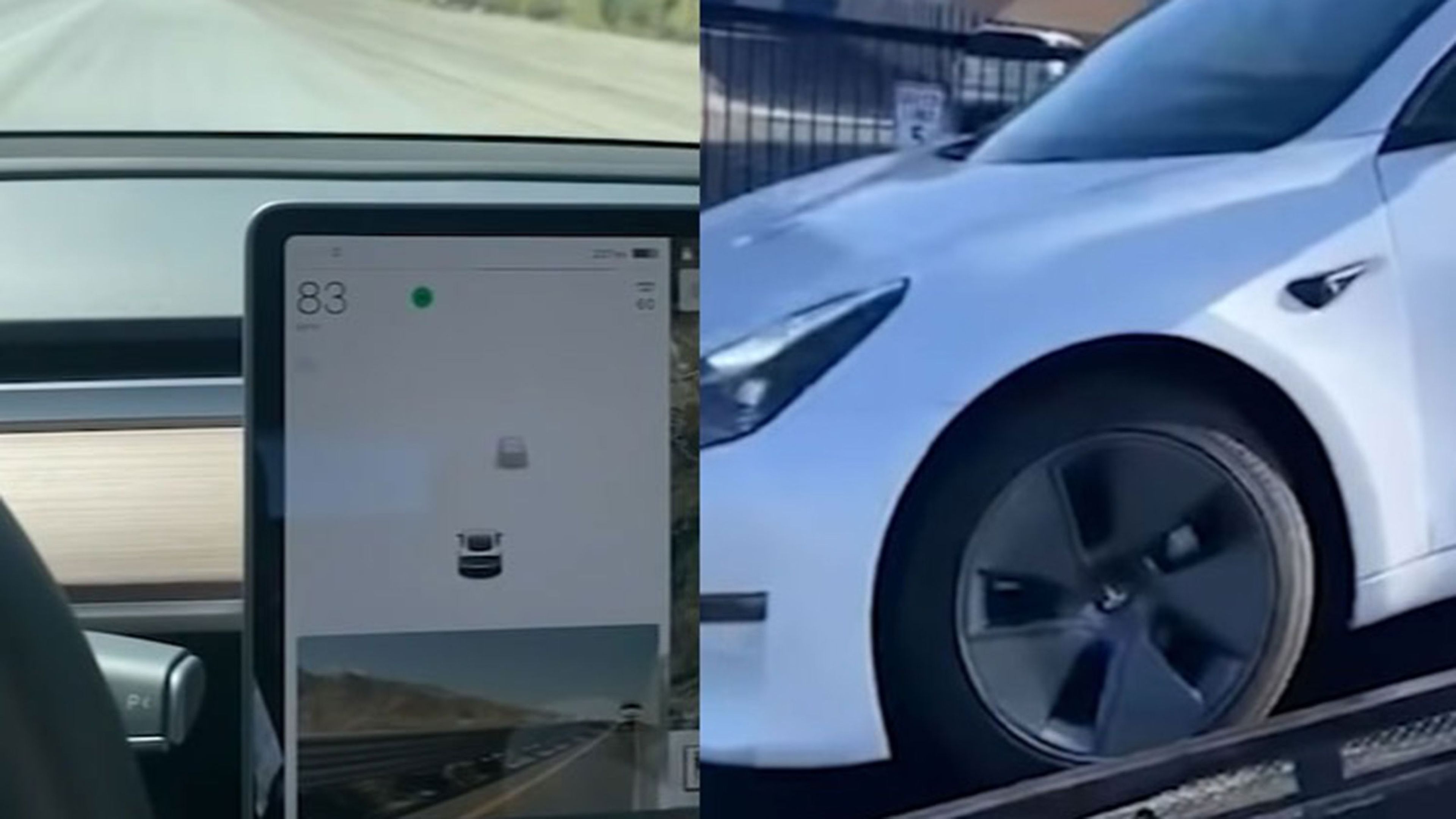 A este conductor se le queda bloqueado su Tesla a más de 130 km/h