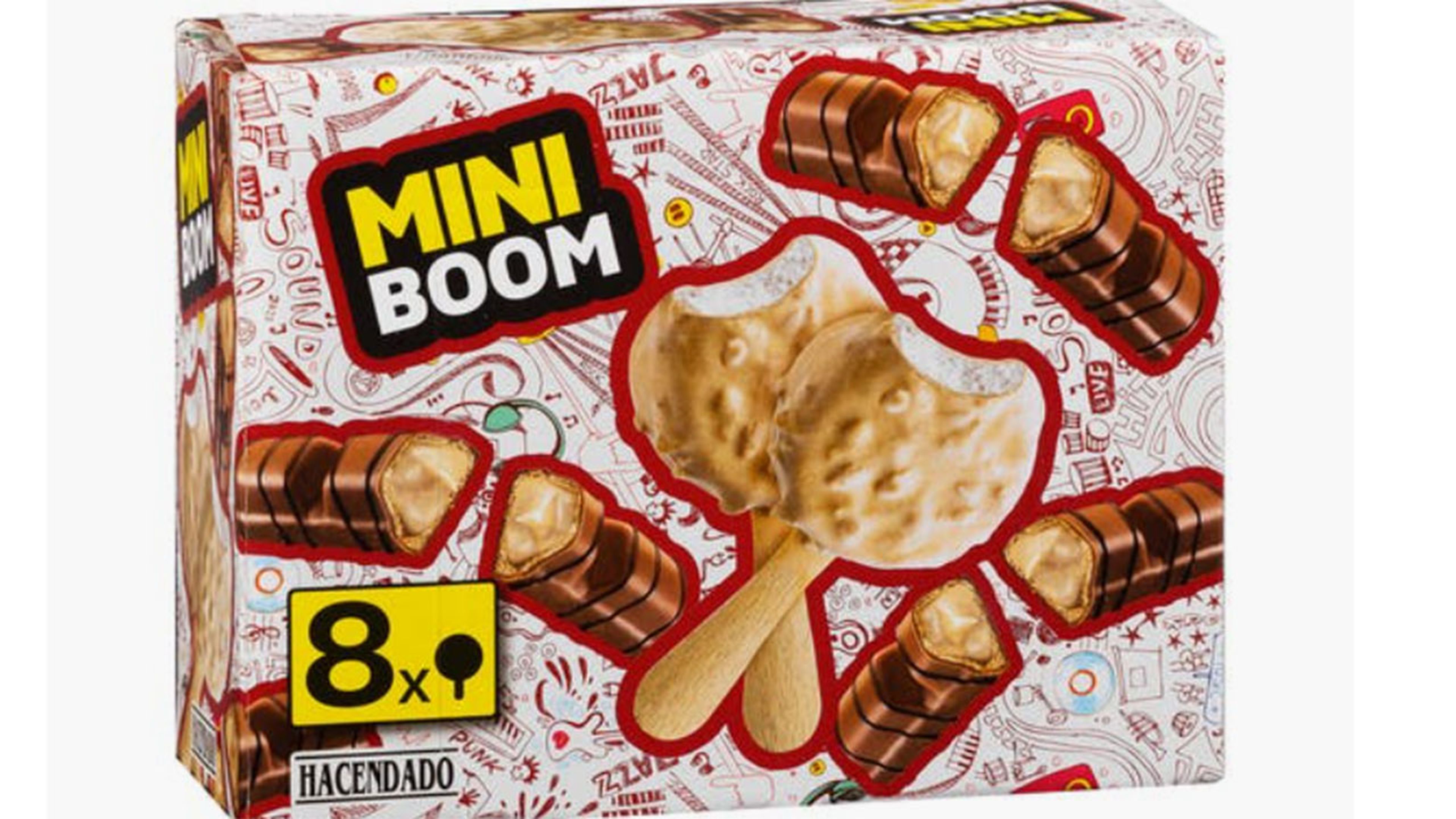 Mini Boom Hacendado con cobertura blanda de pasta de avellana y galleta troceada