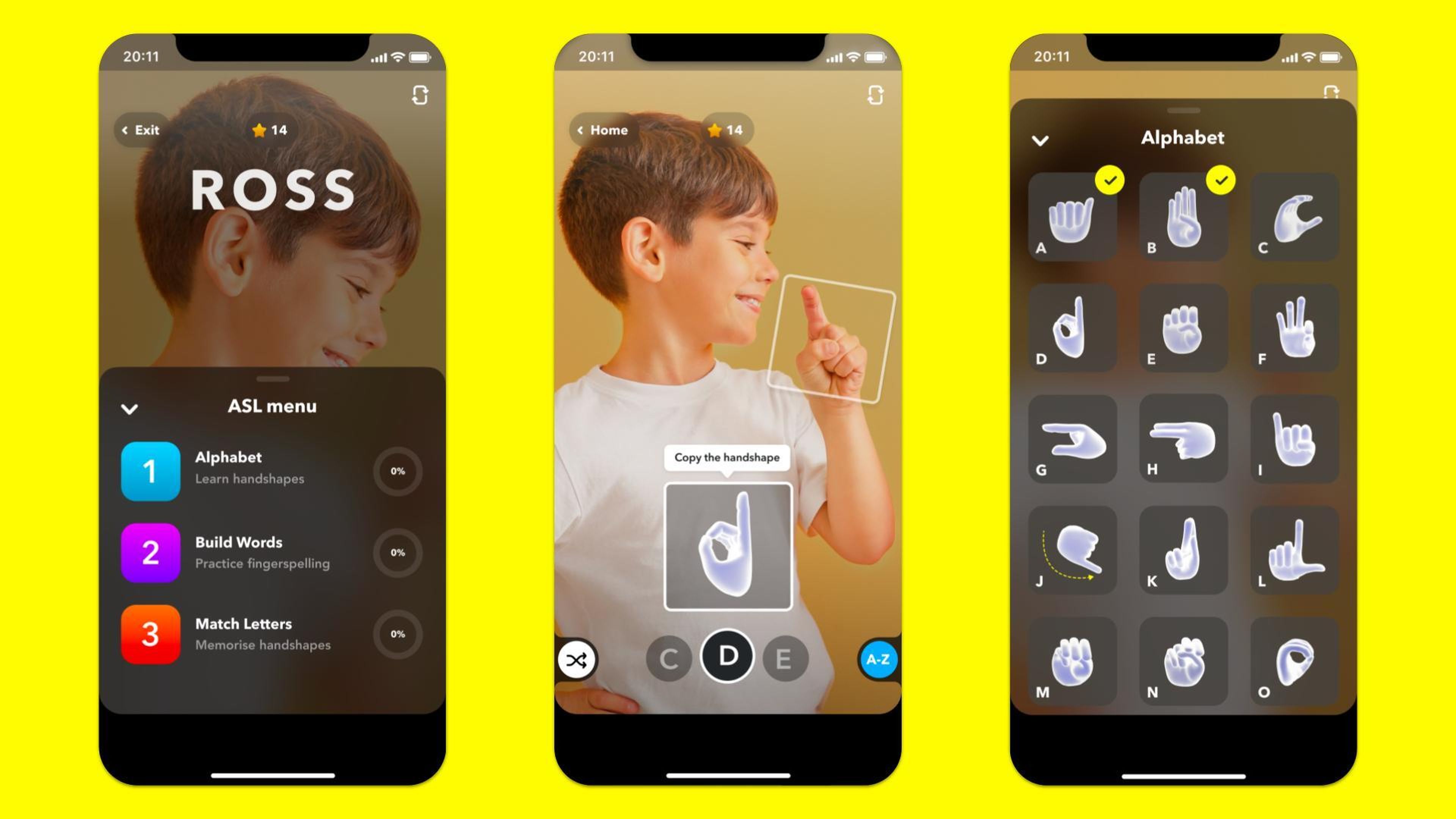 Snapchat filtro lenguaje signos