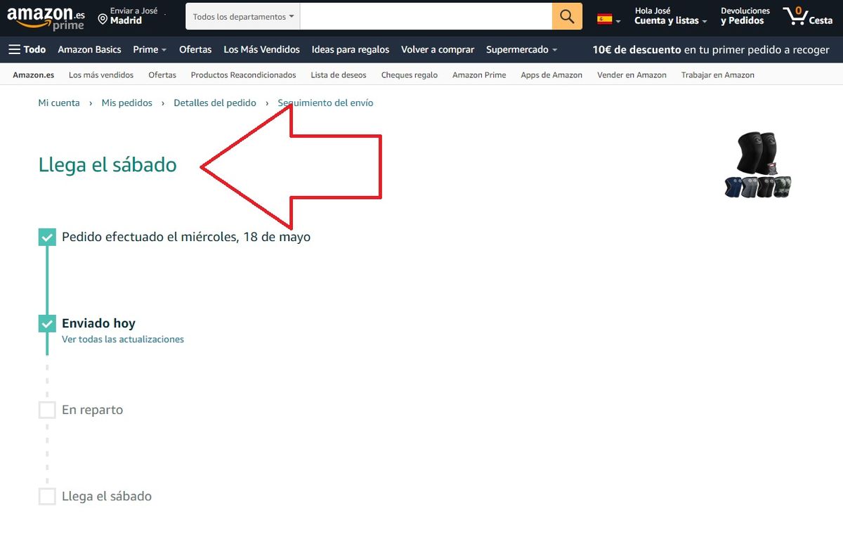 Cómo saber a qué hora llega un pedido de Amazon