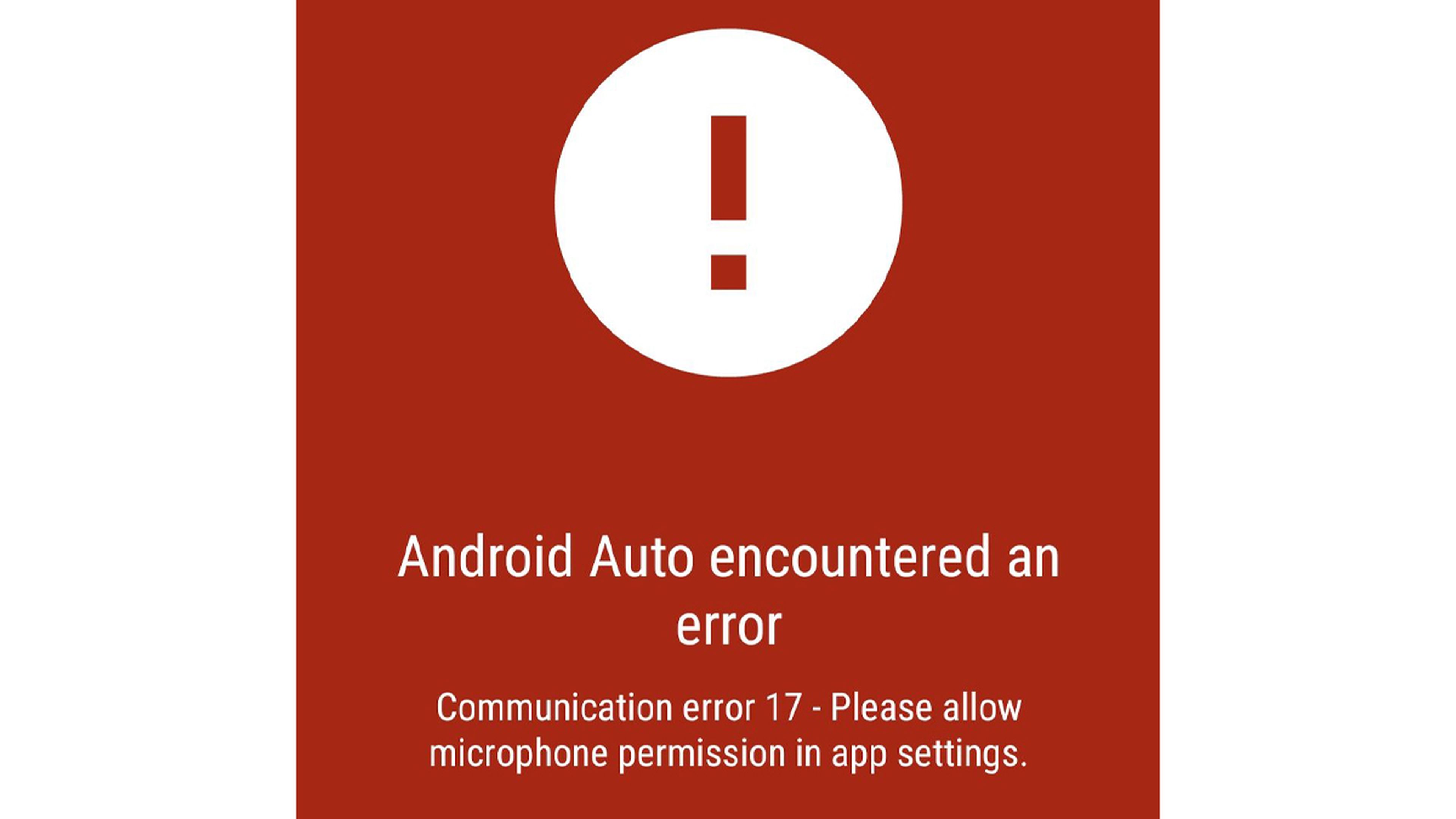 Error 17 Android Auto