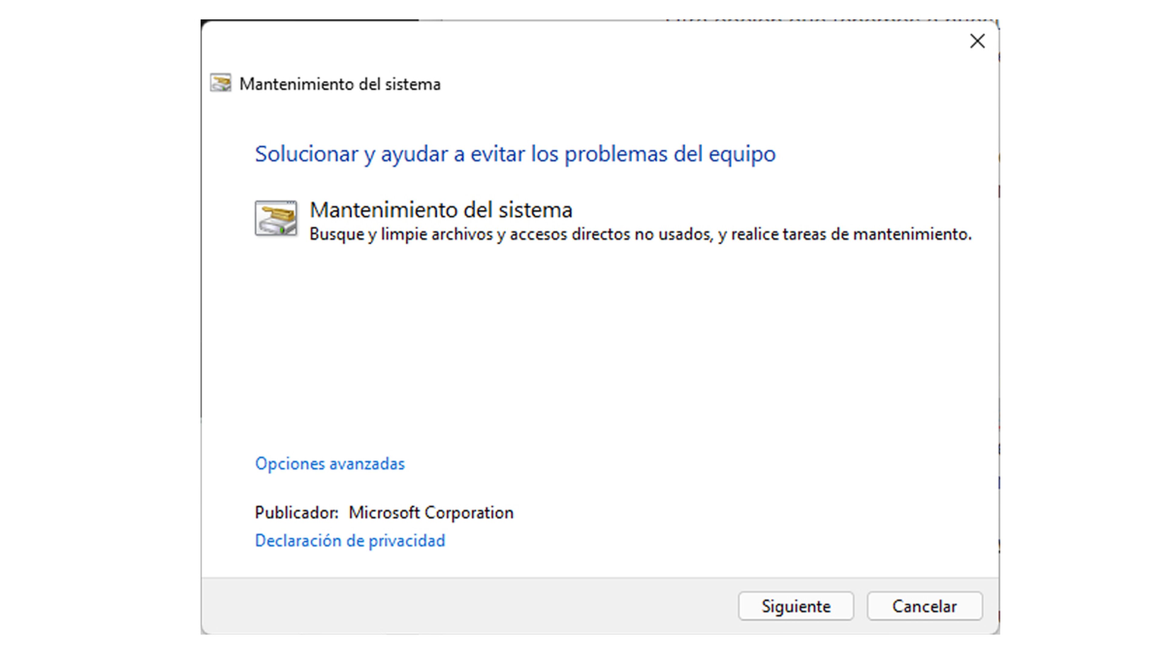 Mantenimiento Windows 11