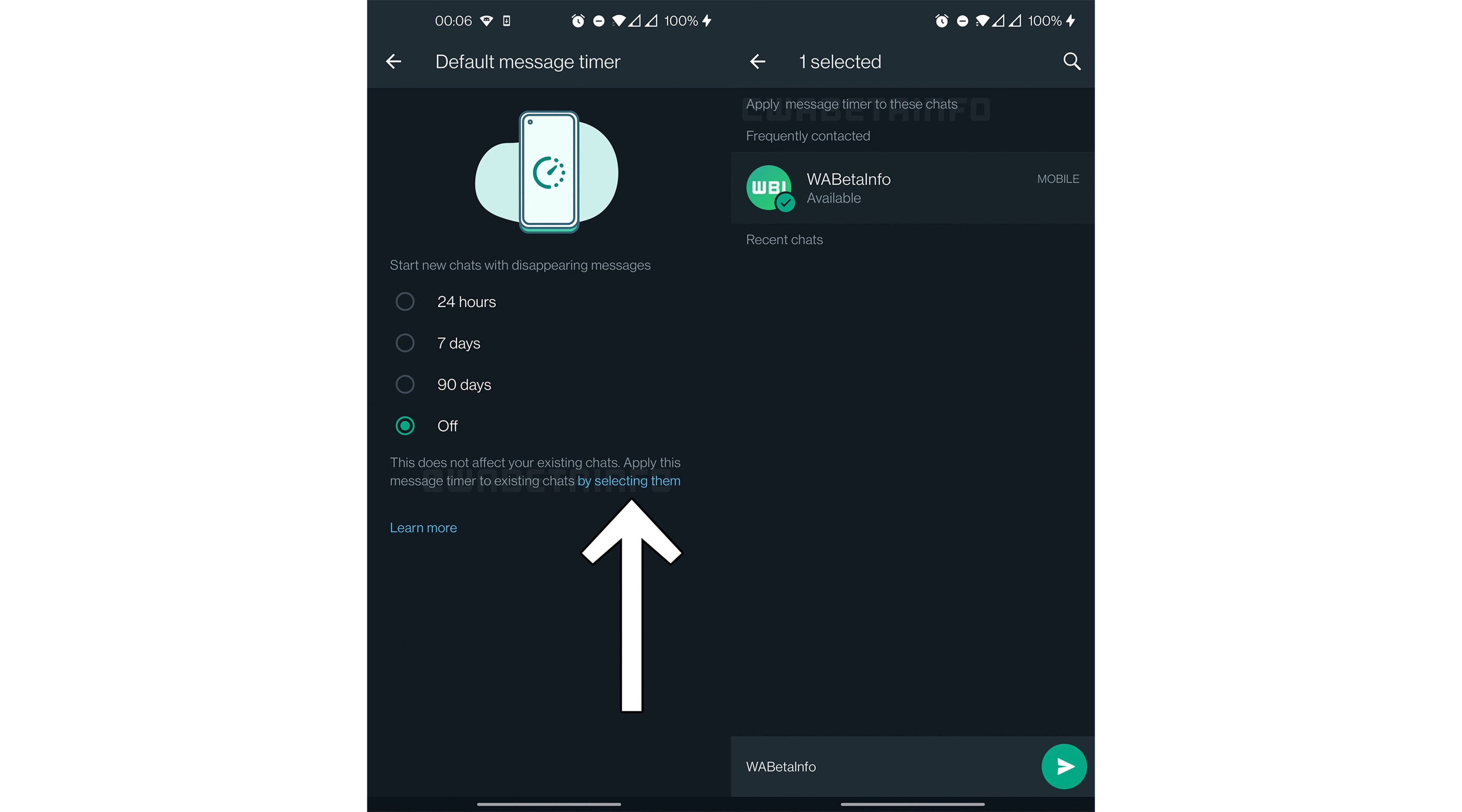 WhatsApp Beta auto-destrucción simultánea