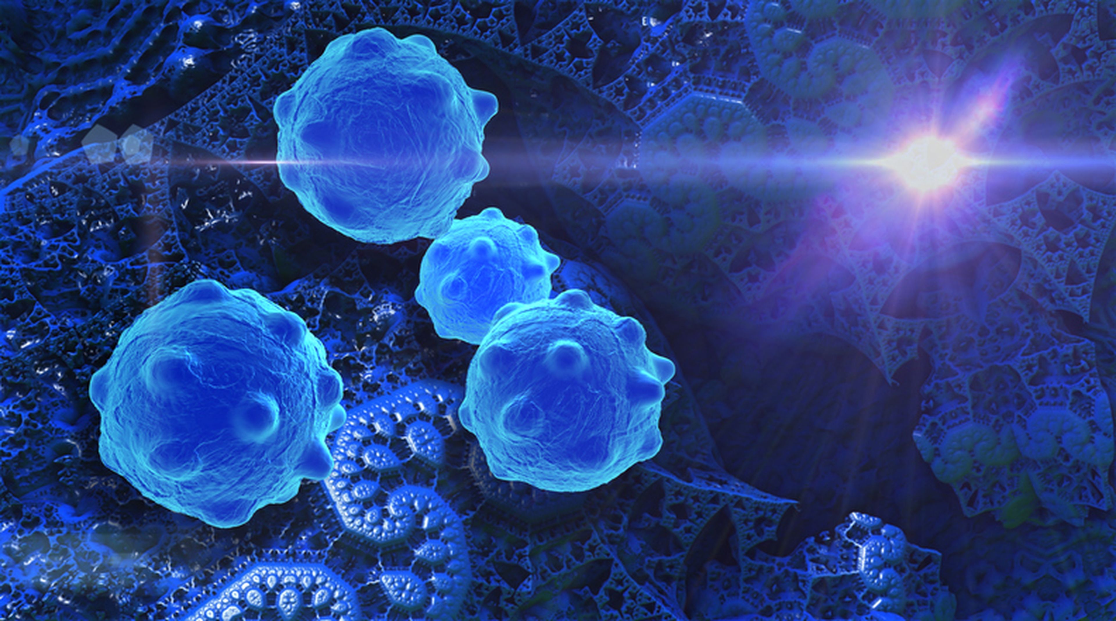 célula cancerosa en software 3D, luz