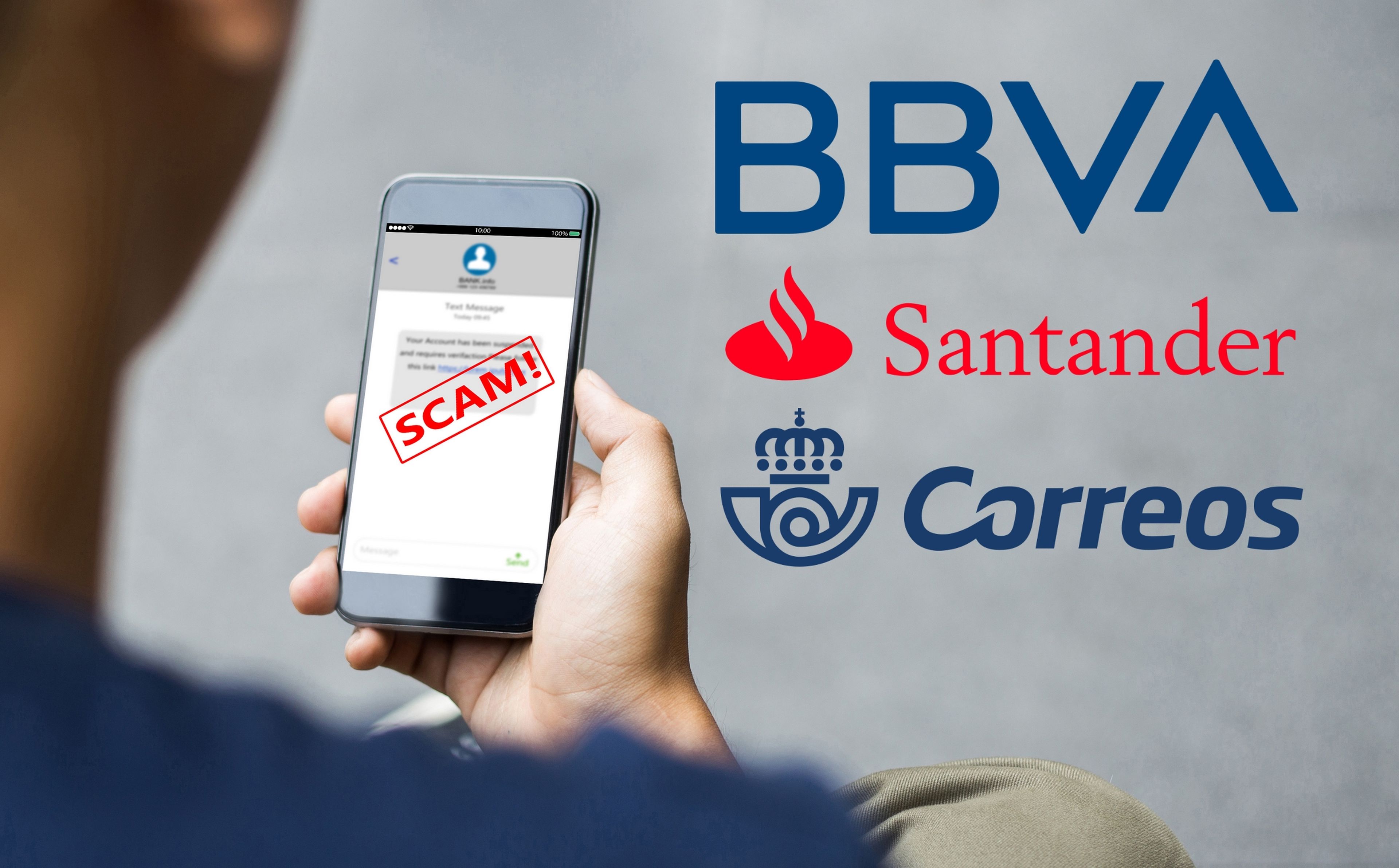 Cuidado con estos SMS del Banco del Santander, BBVA y Correos, son estafas o instalan malware