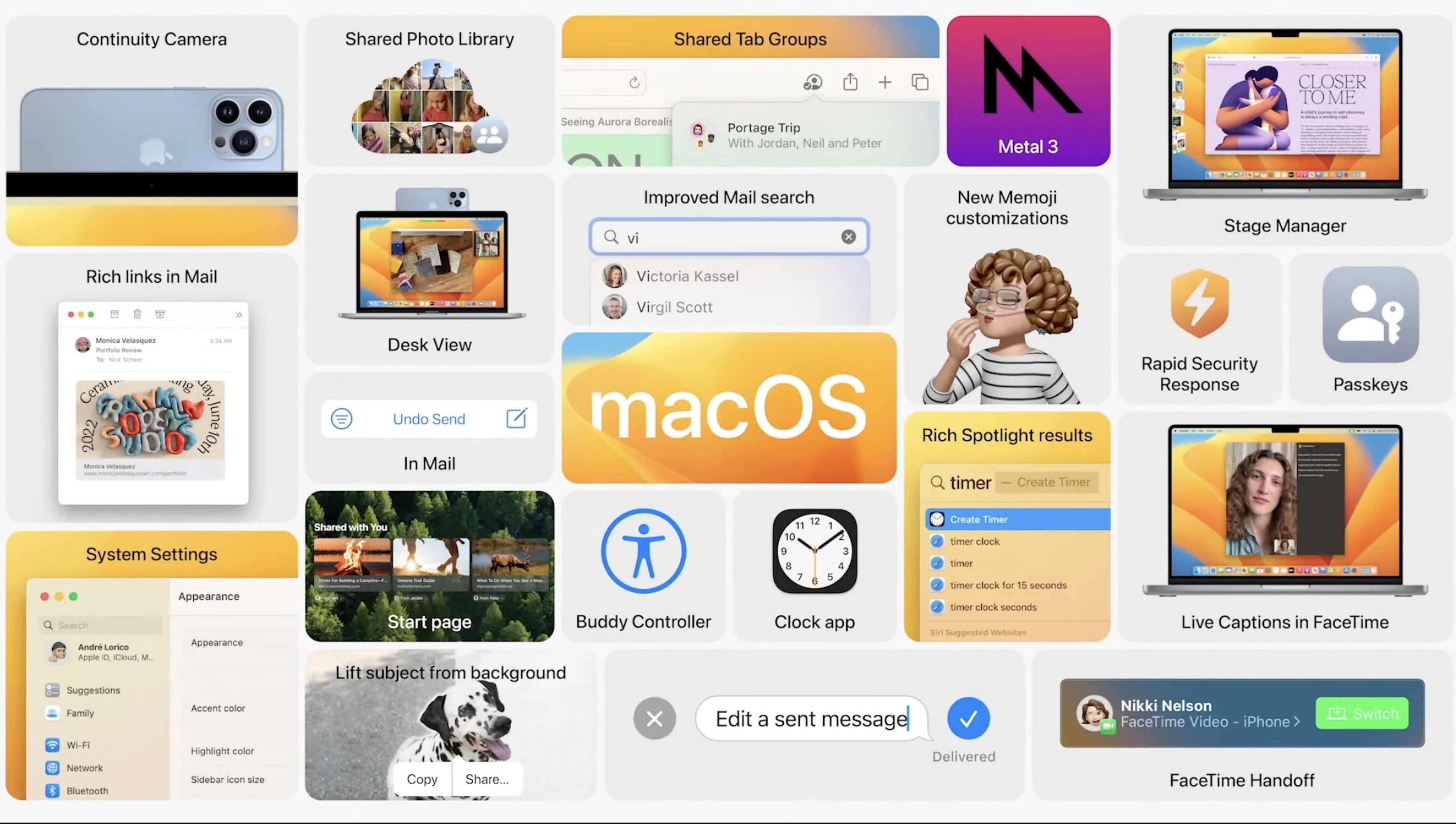 macOS 13 resumen funciones