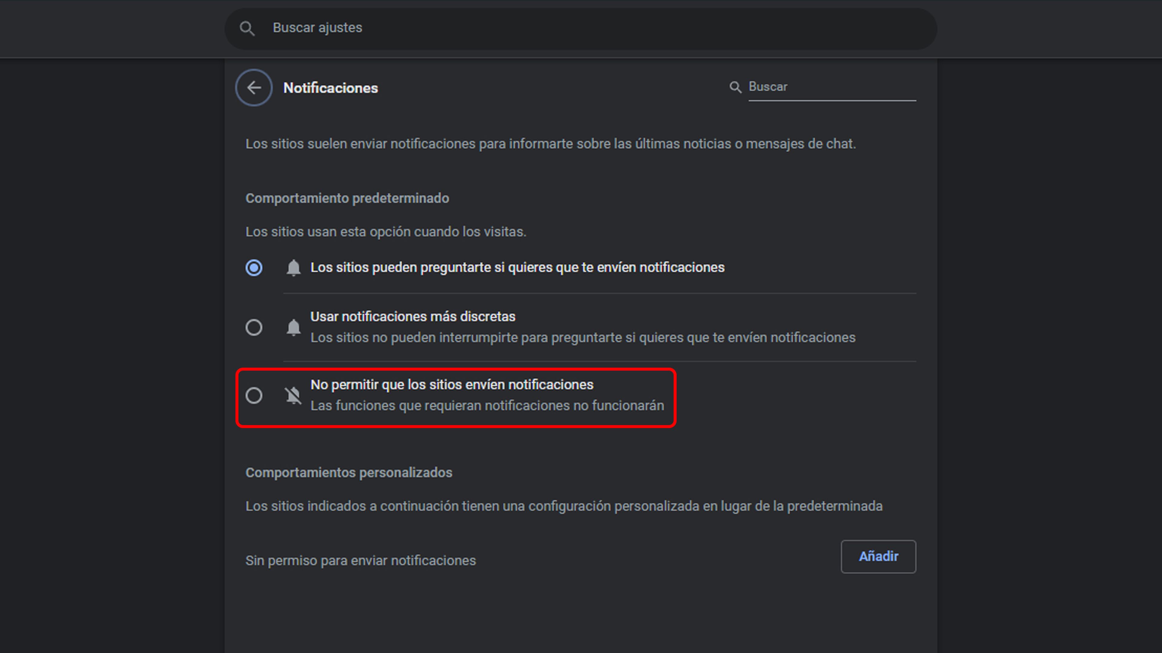 Notificaciones Google Chrome