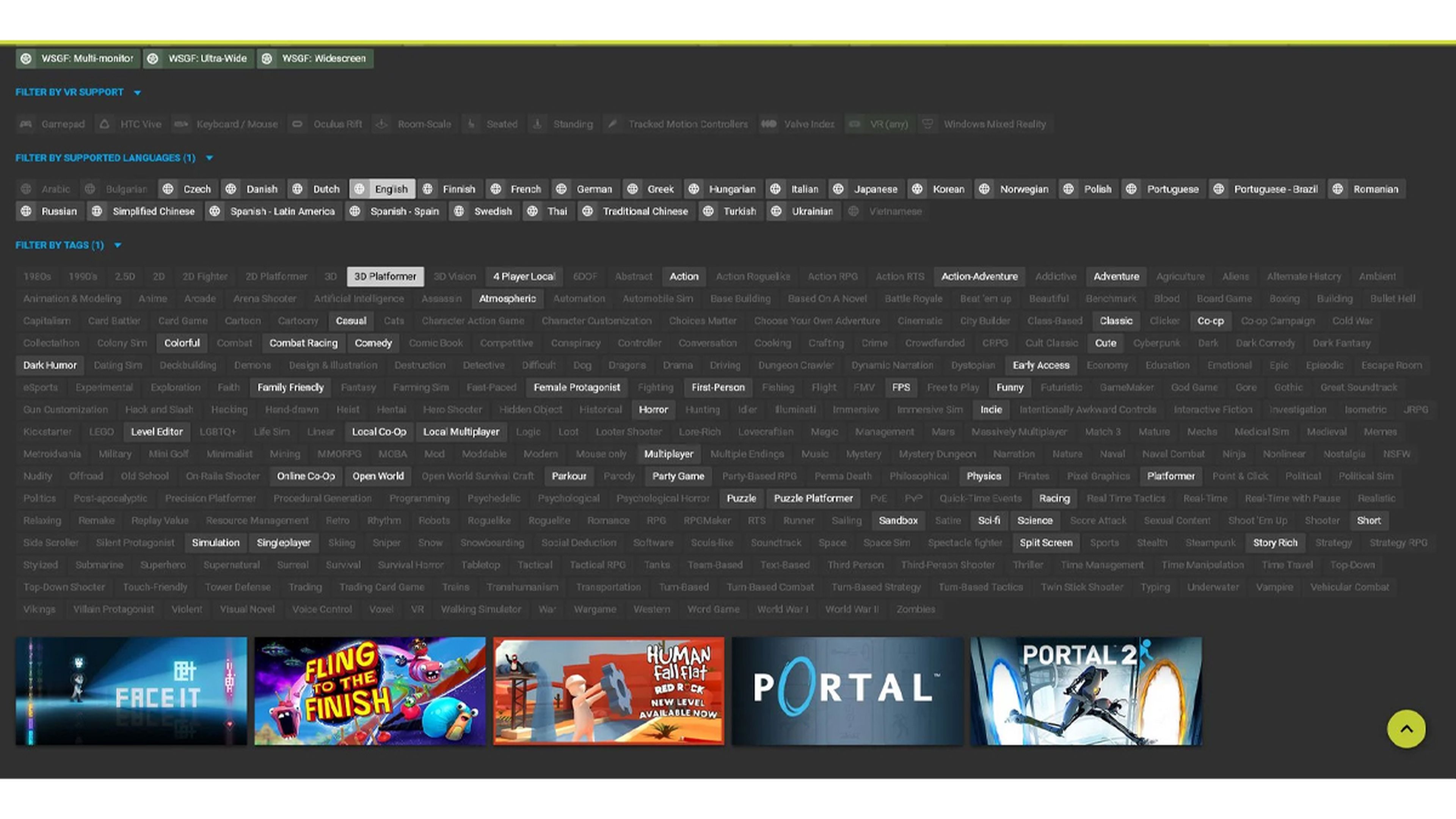 Steam Library Filters